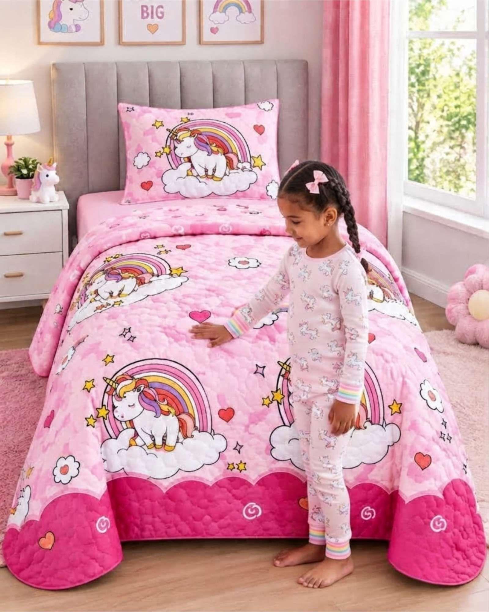 Juego Cubrecama Quilt Verano 1.5 Plazas + Juego De Sábanas 16-4