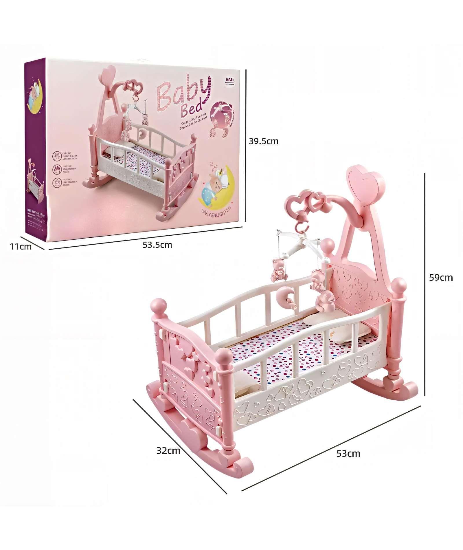 Cuna Mecedora para Muñecas con Móvil Musical-2