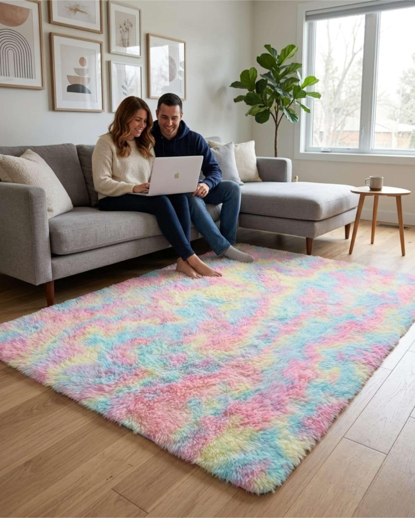 Alfombra Shaggy Peluda Extra Suave VERANO / INVIERNO 240 x 200 cm  -27-3