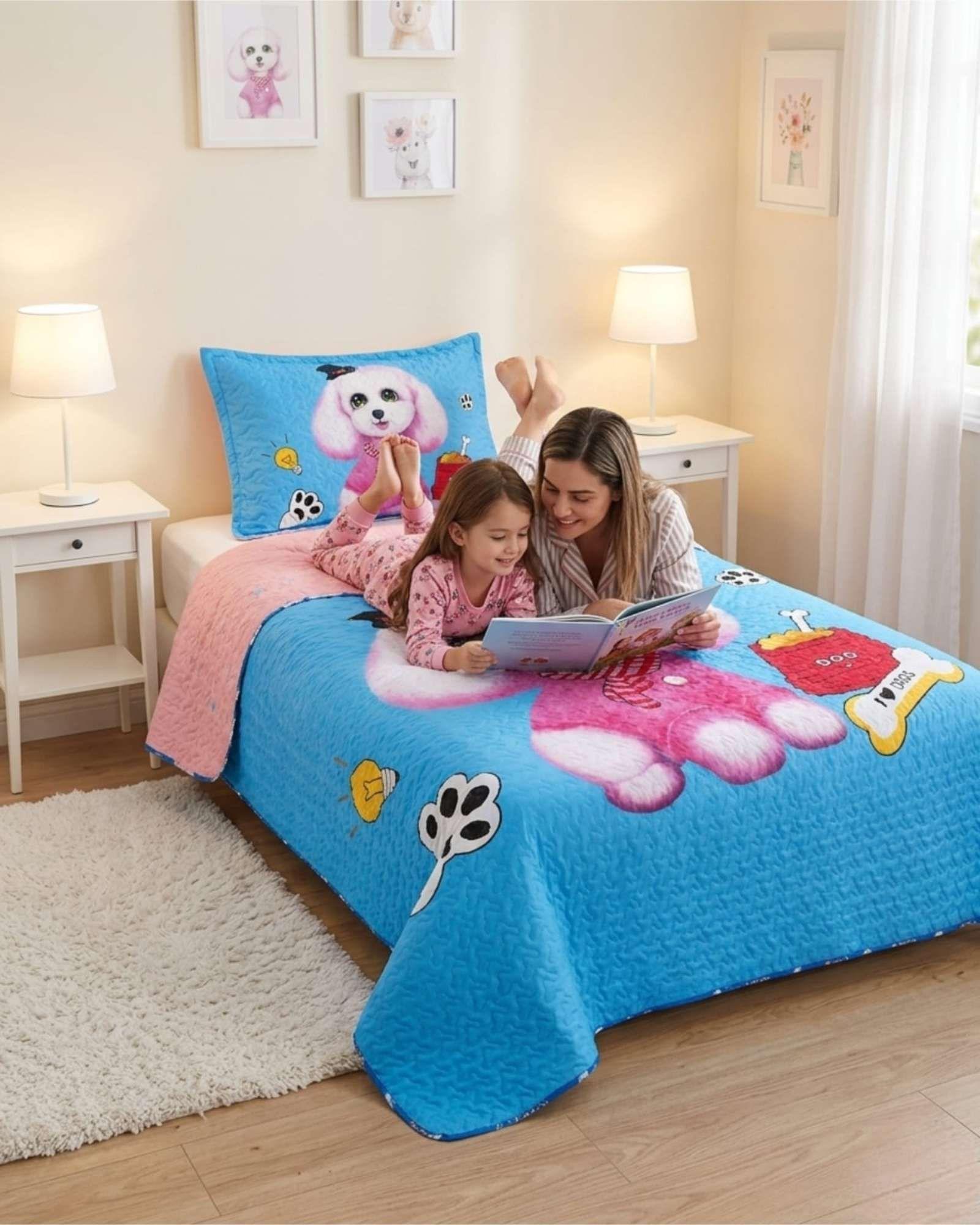 Cubrecama Quilt Verano Plaza Y Media Estampado Temática a4-2