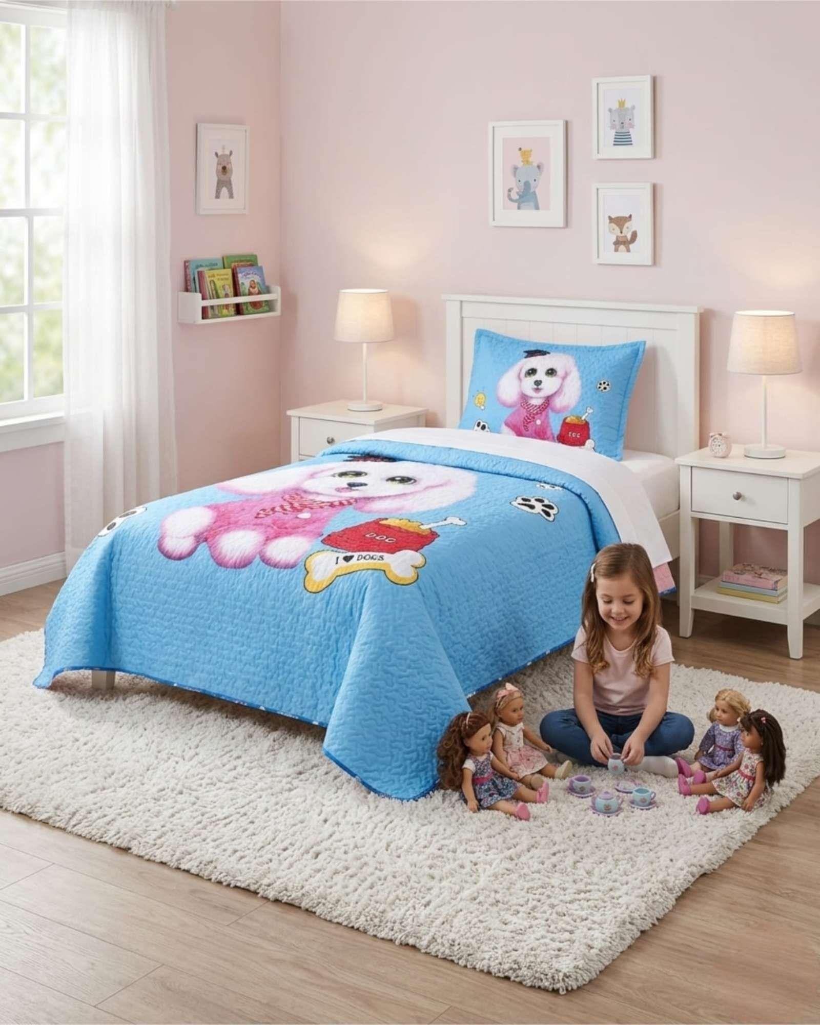 Cubrecama Quilt Verano Plaza Y Media Estampado Temática a4-4