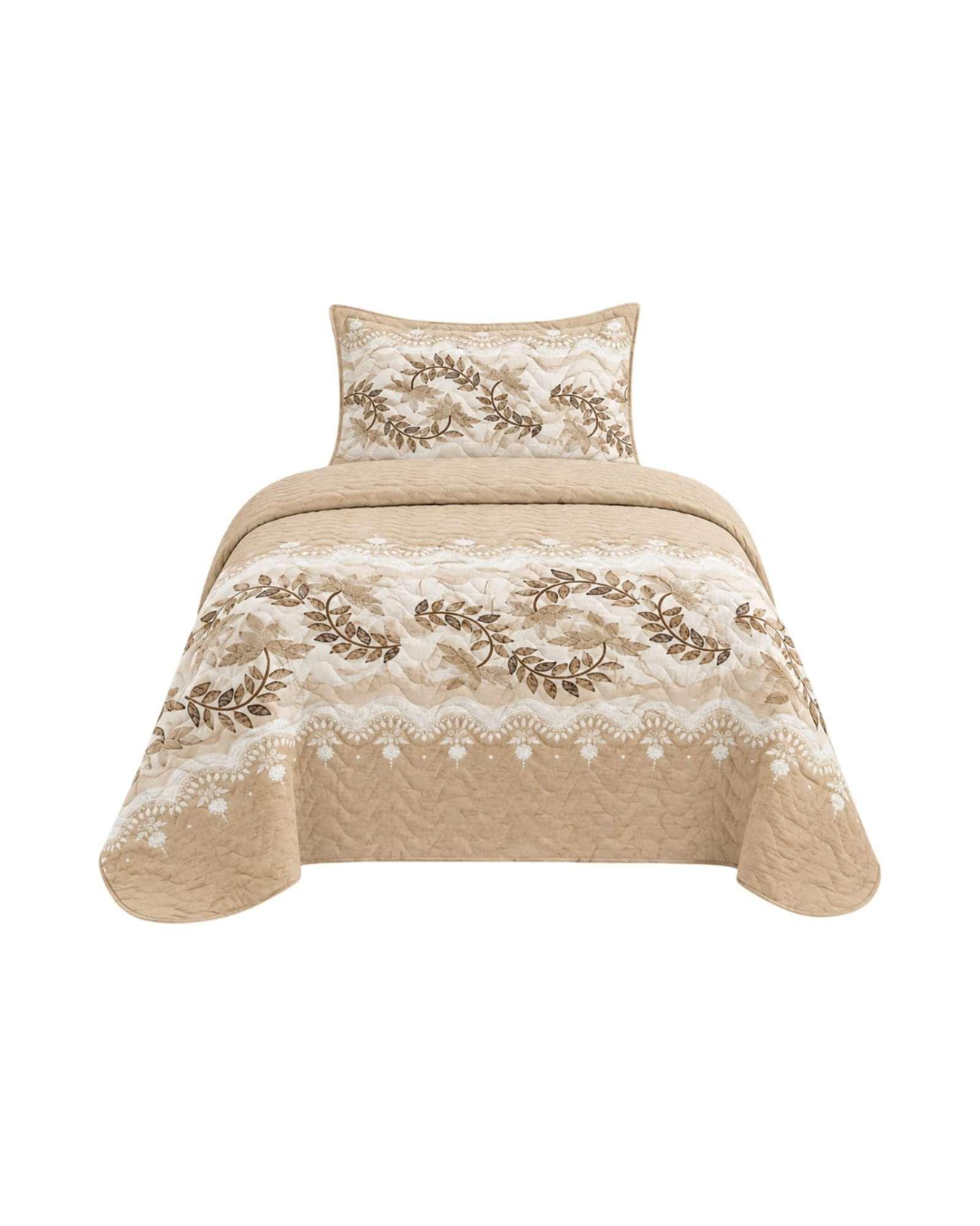 Juego Cubrecama Quilt Verano 1.5 Plazas + Juego De Sábanas 13-5