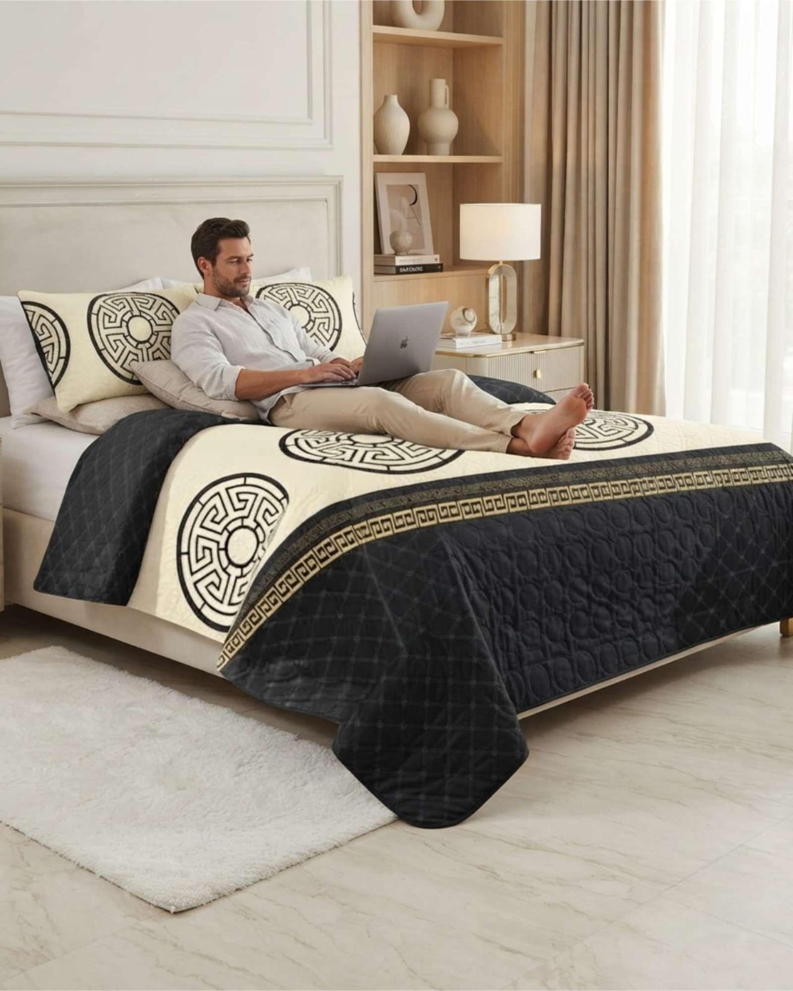 Cubrecama Quilt de Verano King Delgado Ultra Liviano + 2 Almohadas 08-3