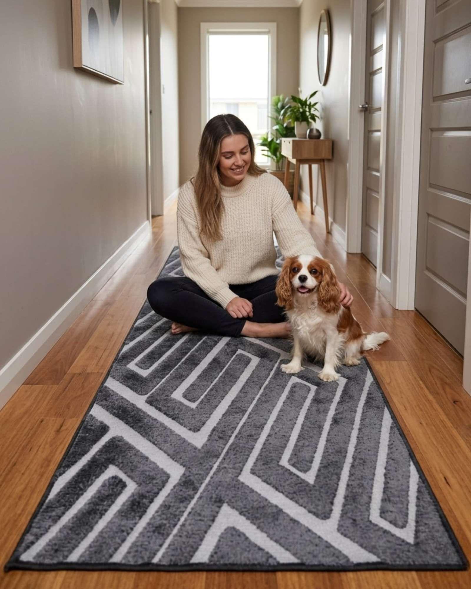 Alfombra de Pasillo Minimalista Jacquard 60x160 Cm m8-2