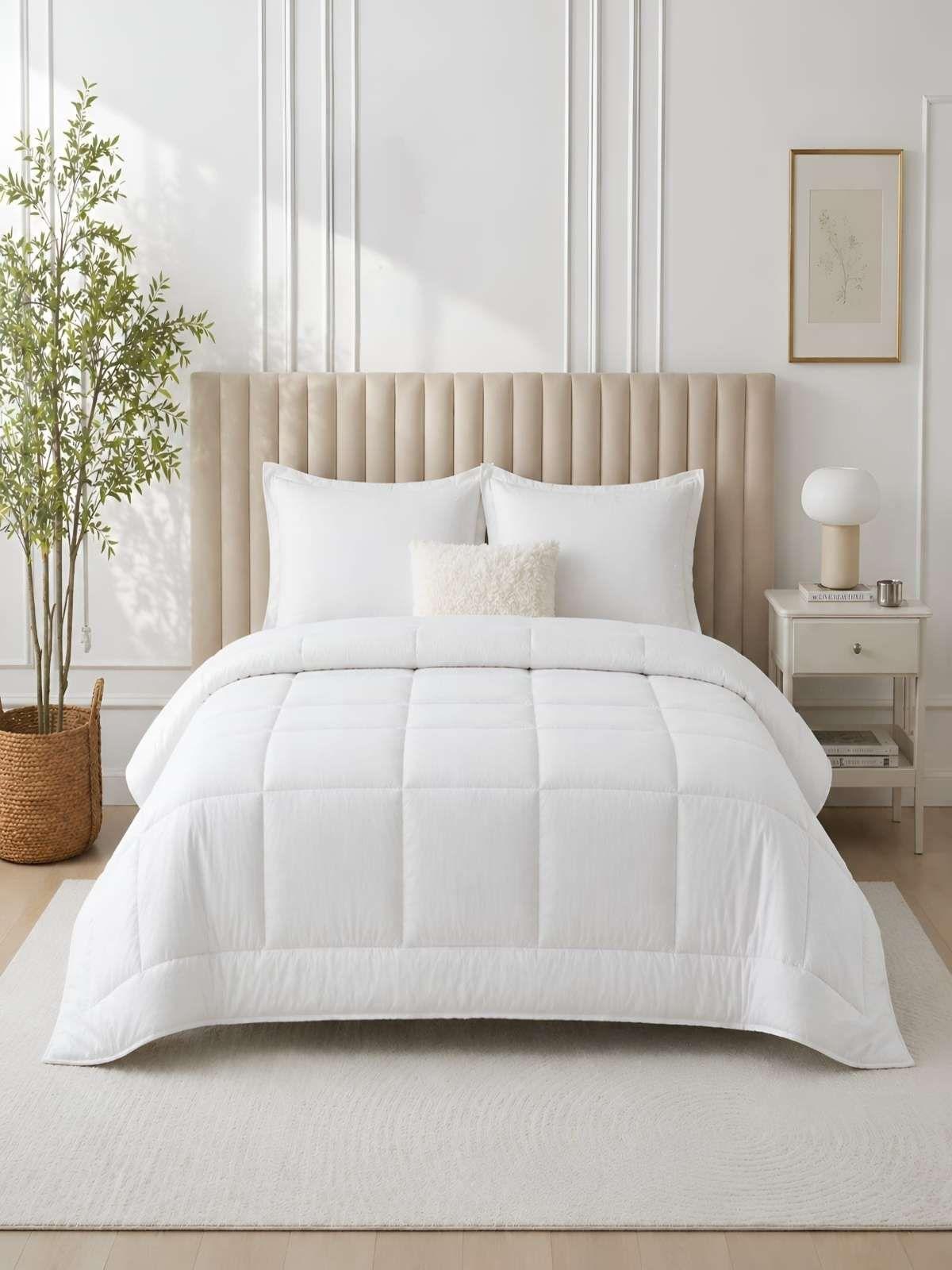 Cubrecama Quilt King Delgado Resistente a Arrugas blanco-4