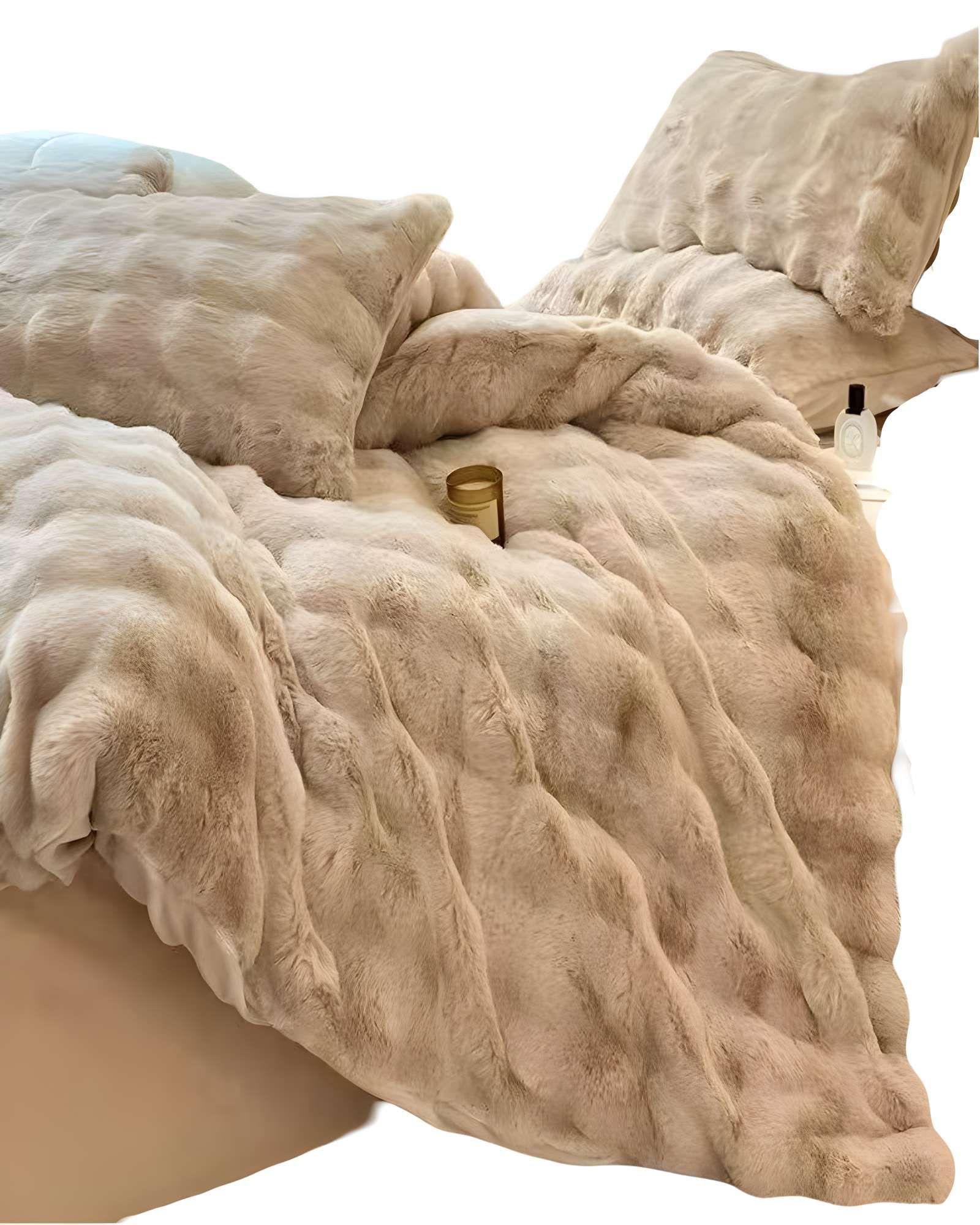 CUBRECAMA PELUDITO CON CHIPORRO BEIGE-0