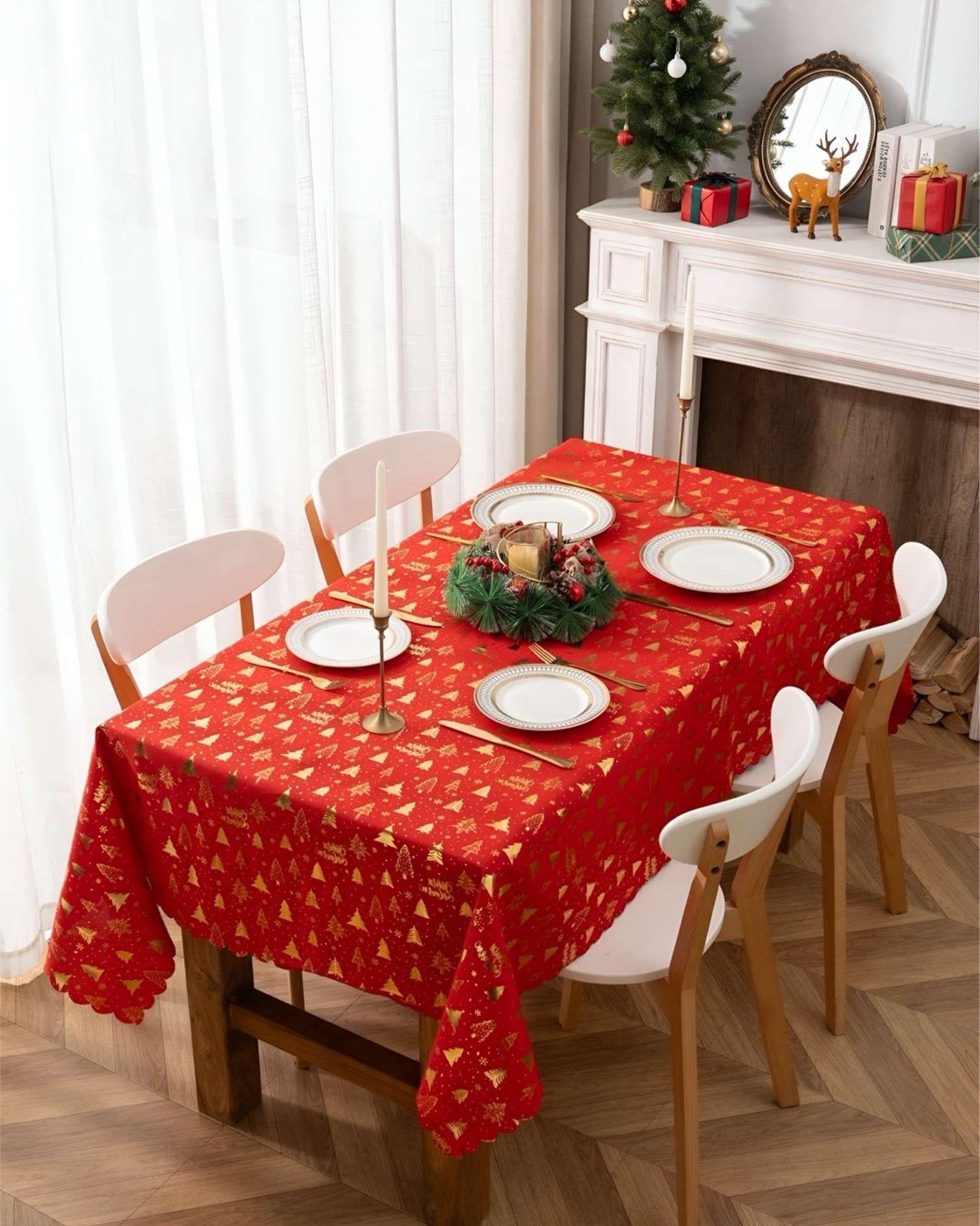 Mantel decorativo antimanchas Diseño navideño 140x220 cm 11-3