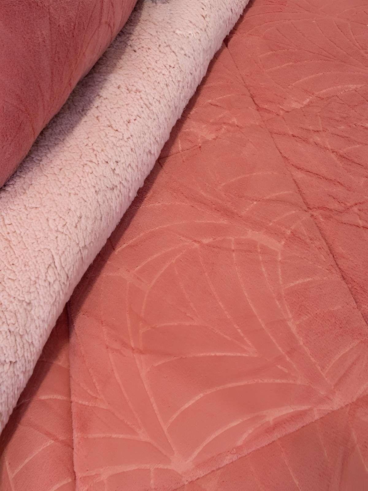Cubrecama Outboss Deluxe Sherpa 1.5 Plazas Rosado-3