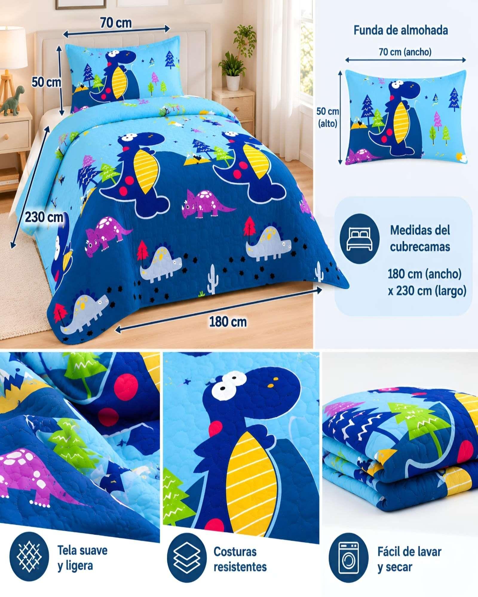 Set Quilt Verano 1.5 Plazas + Almohada + Funda De Almohada 13-5
