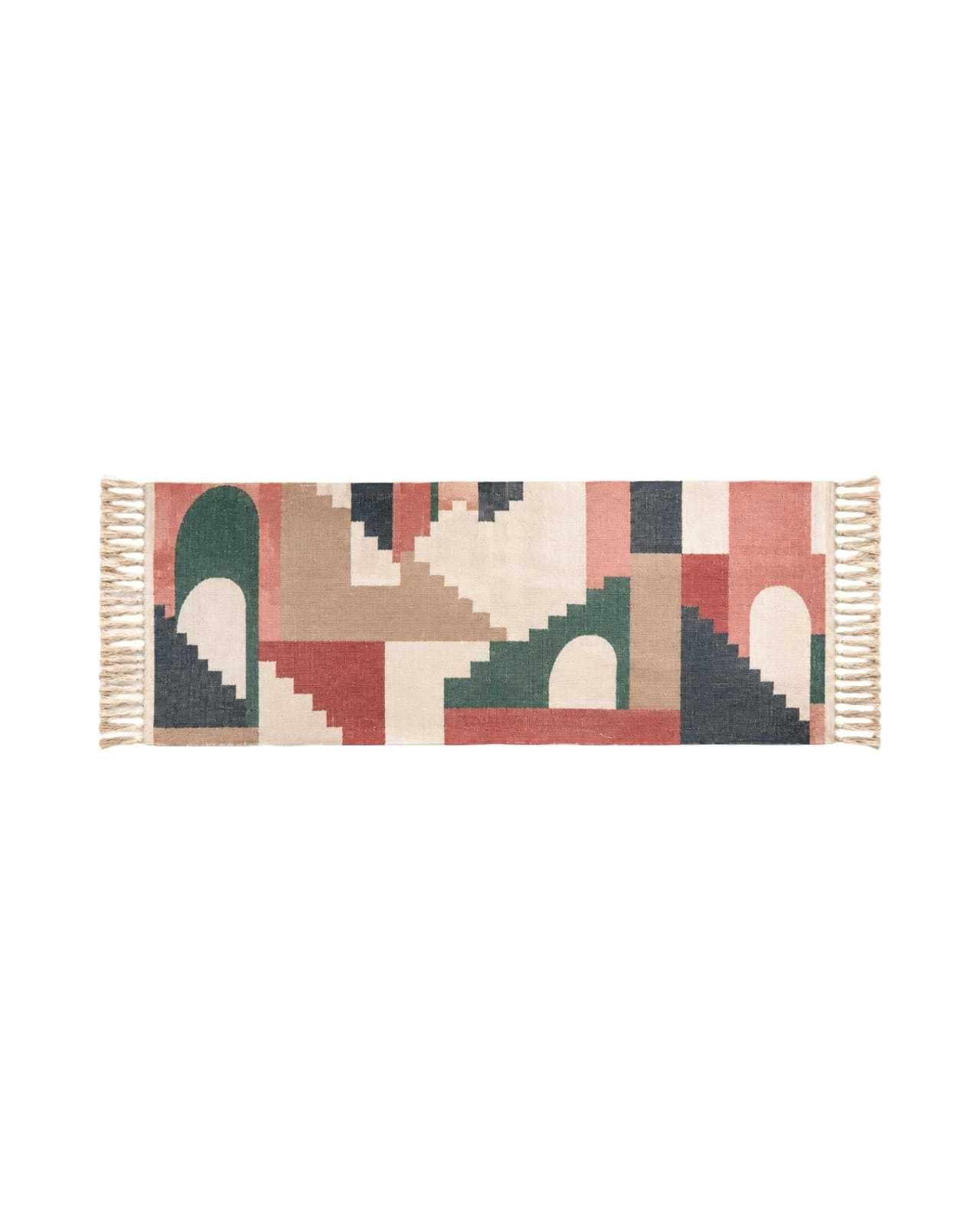 Set De 2 Alfombras De Pasillo 60x150 cm Estilo Bohemio con Flecos m2-5