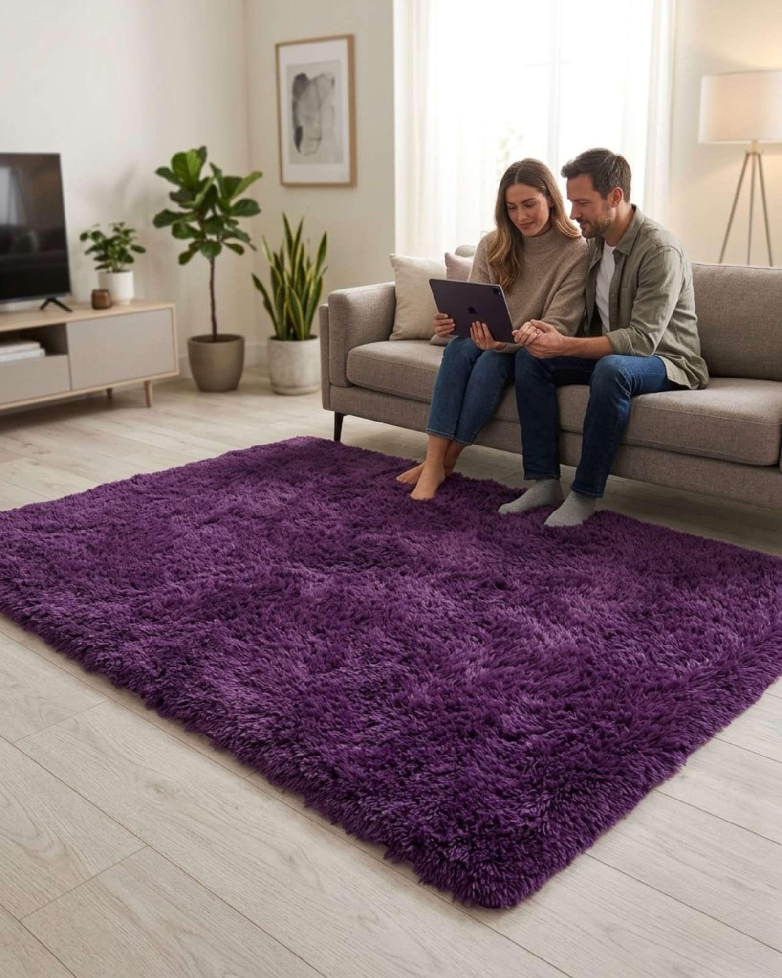 Alfombra Shaggy Peluda Extra Suave VERANO / INVIERNO 240 x 200 cm -2