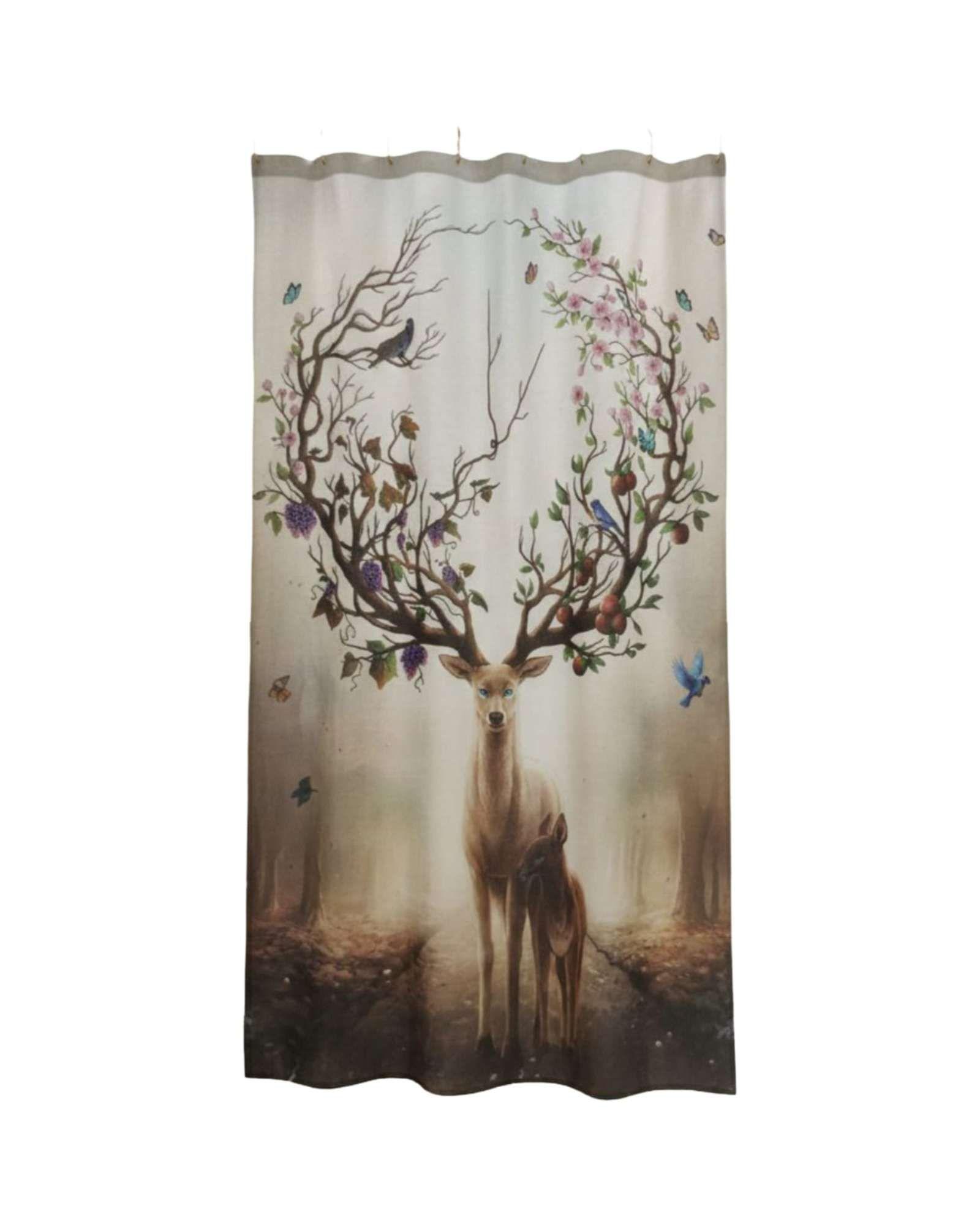 Cortina de Baño Tela Género + Forro Impermeable c19-4