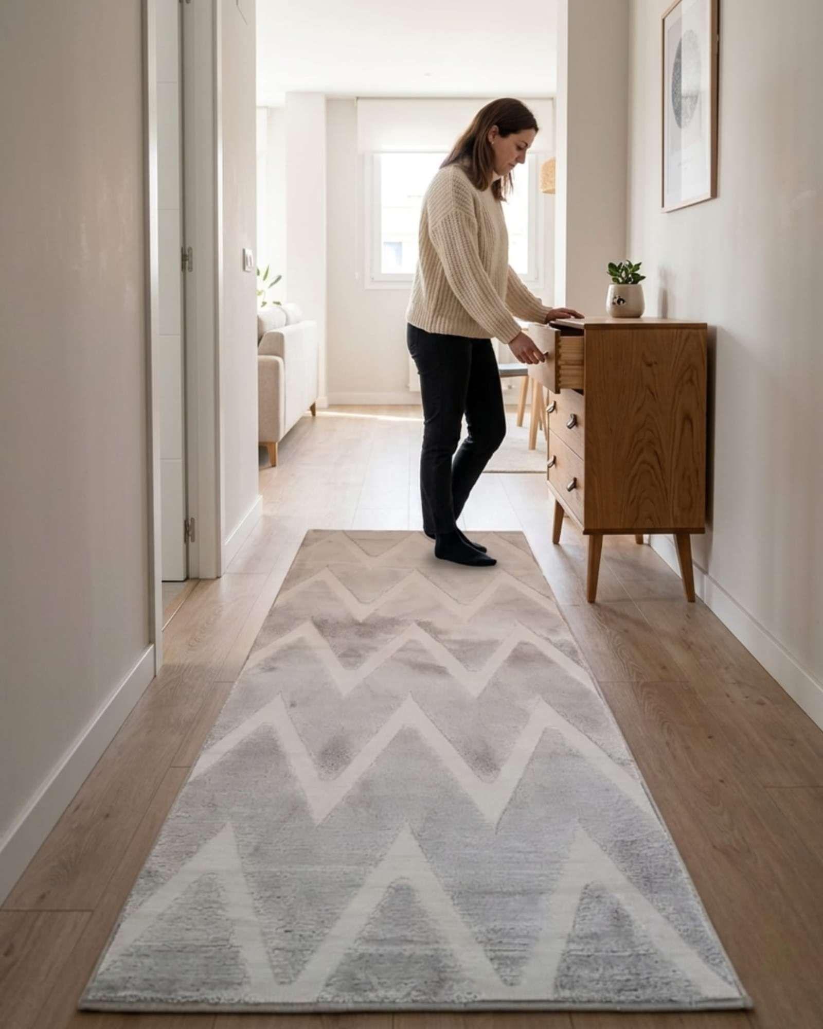 Alfombra de Pasillo Minimalista Jacquard 60x160 Cm m7-0