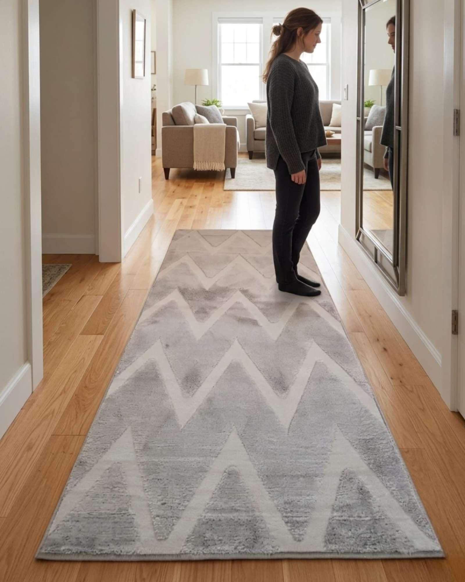 Alfombra de Pasillo Minimalista Jacquard 60x160 Cm m7-2