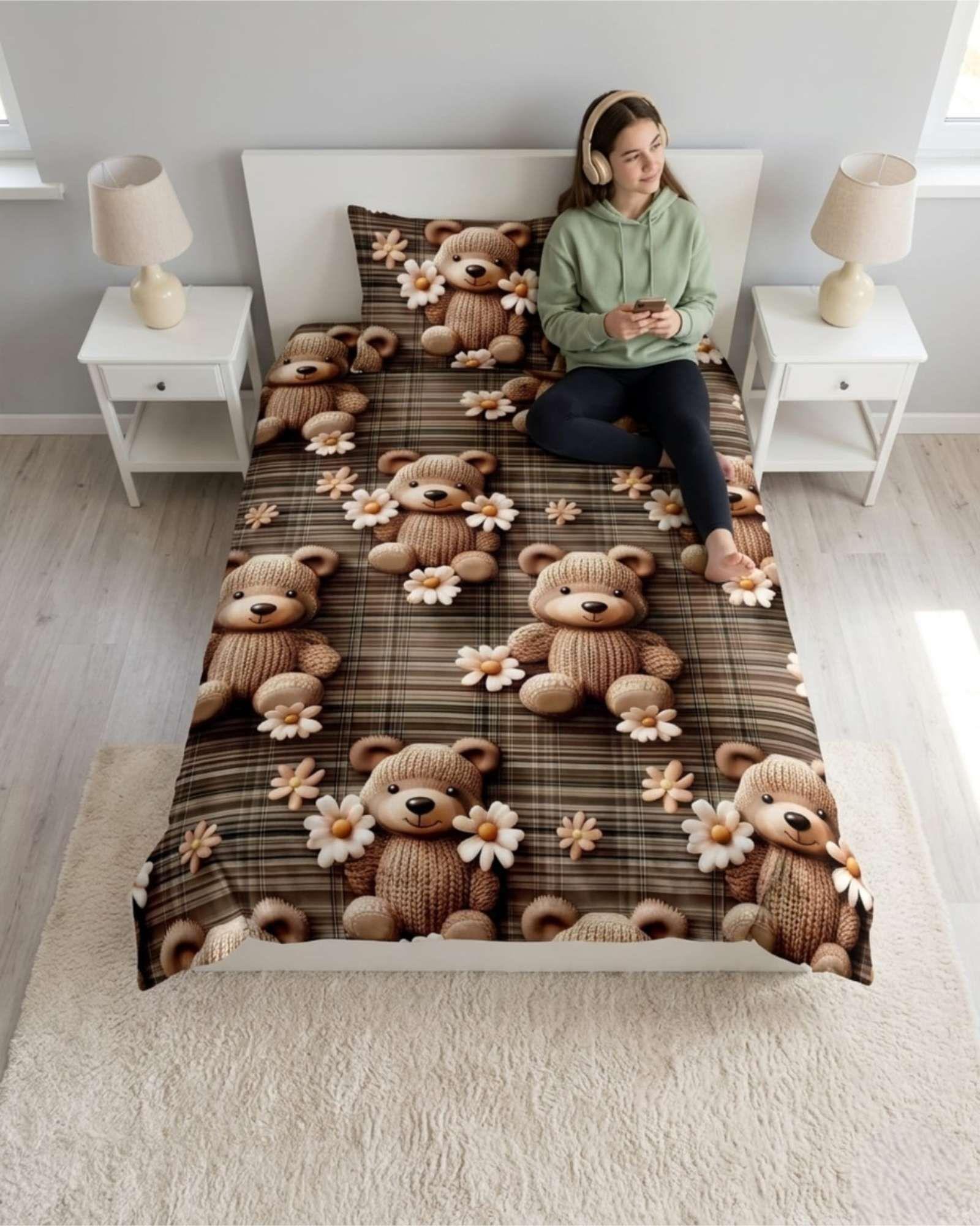 Quilt Cubrecamas Ligero Verano Efecto 5D Plaza y Media PM11-0