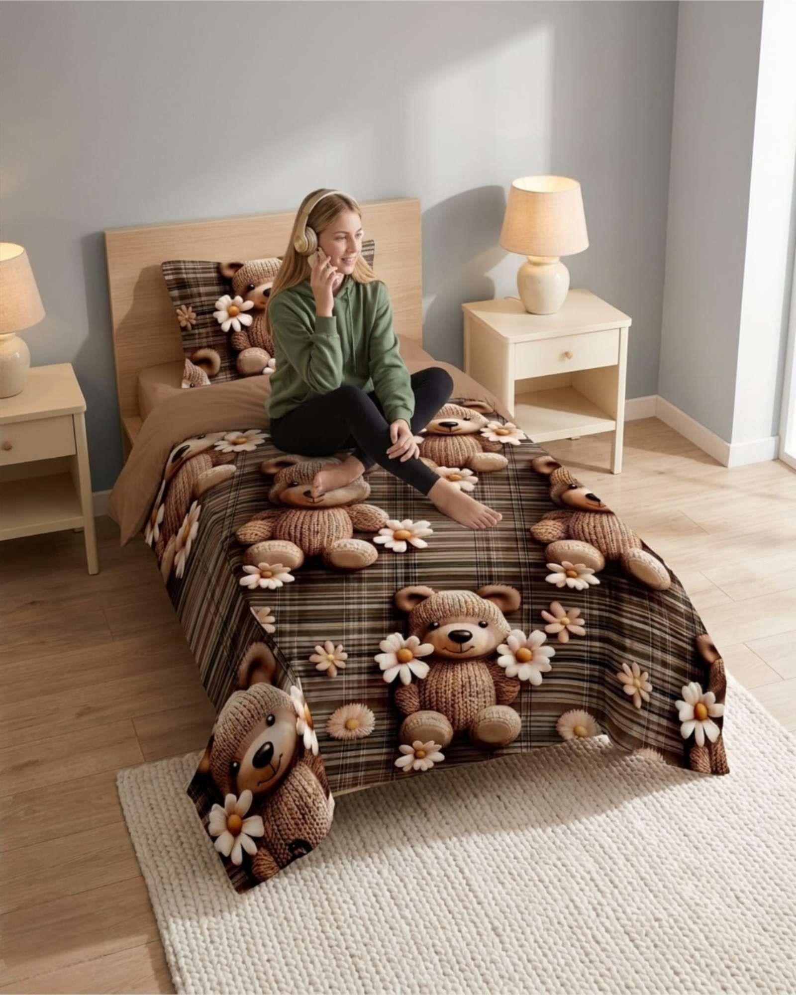 Quilt Cubrecamas Ligero Verano Efecto 5D Plaza y Media PM11-4