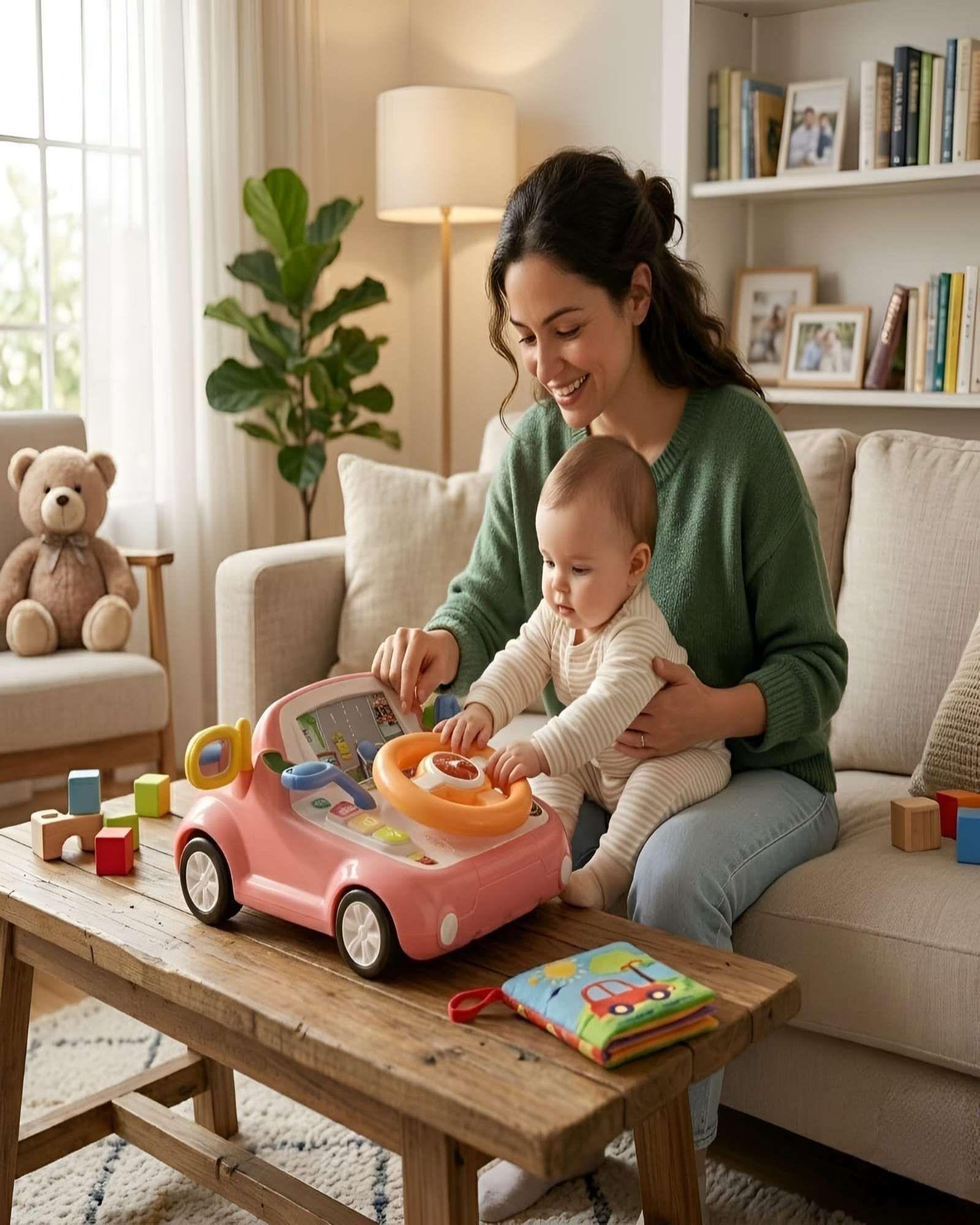Juguete Volante Didáctico Musical Sports Car para Niños-4