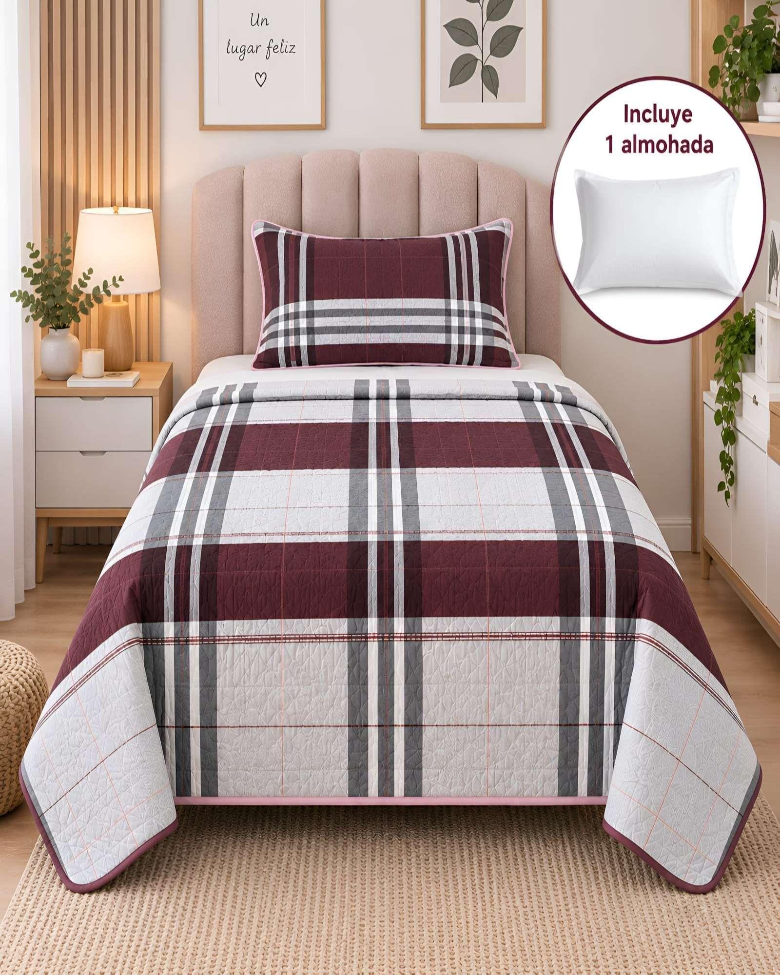 Quilt 1.5 Plazas 180x230 cm + Funda de Almohada-2