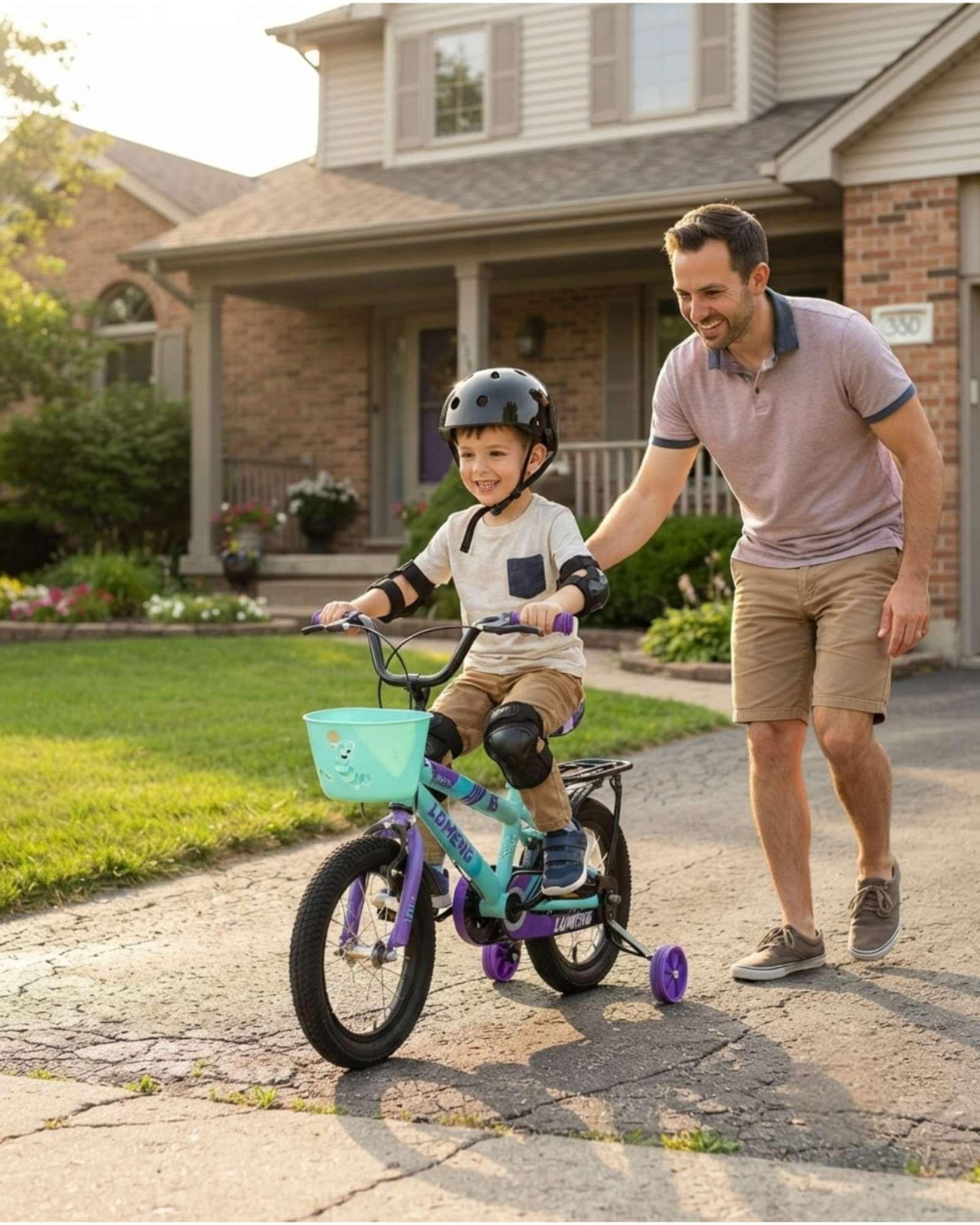 Bicicleta Para Niños Aro 14 Con Kit De Protección Y Casco 08-3