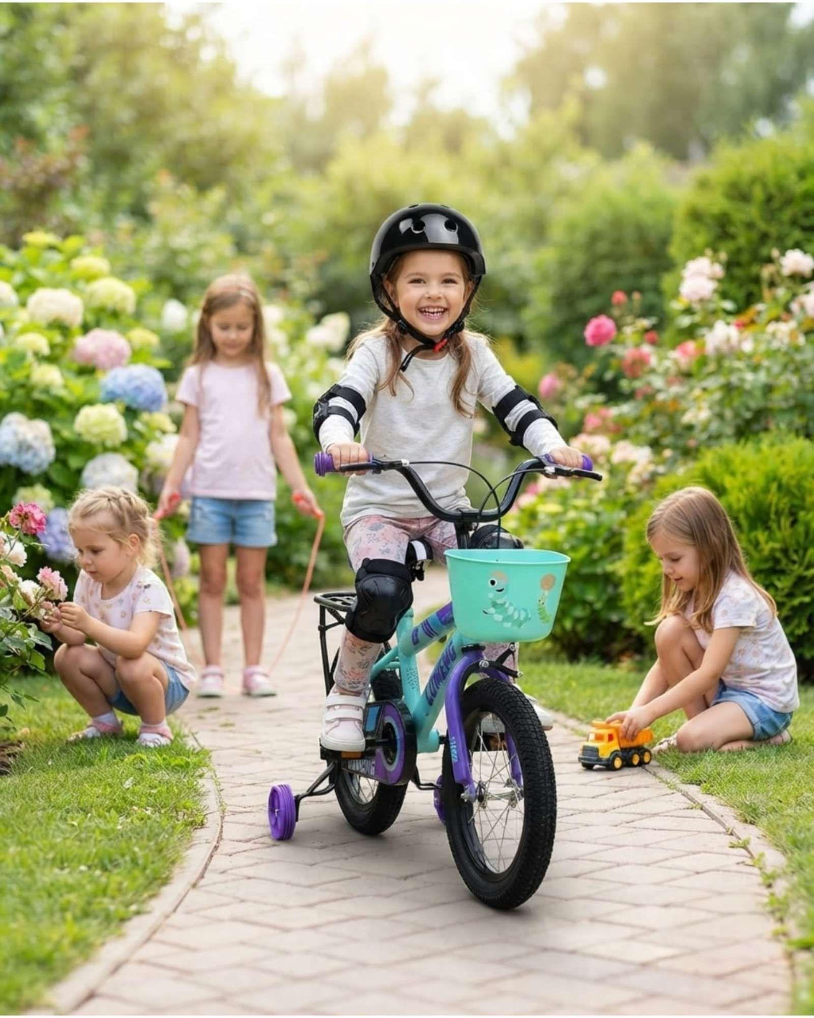 Bicicleta Para Niños Aro 14 Con Kit De Protección Y Casco 08-4