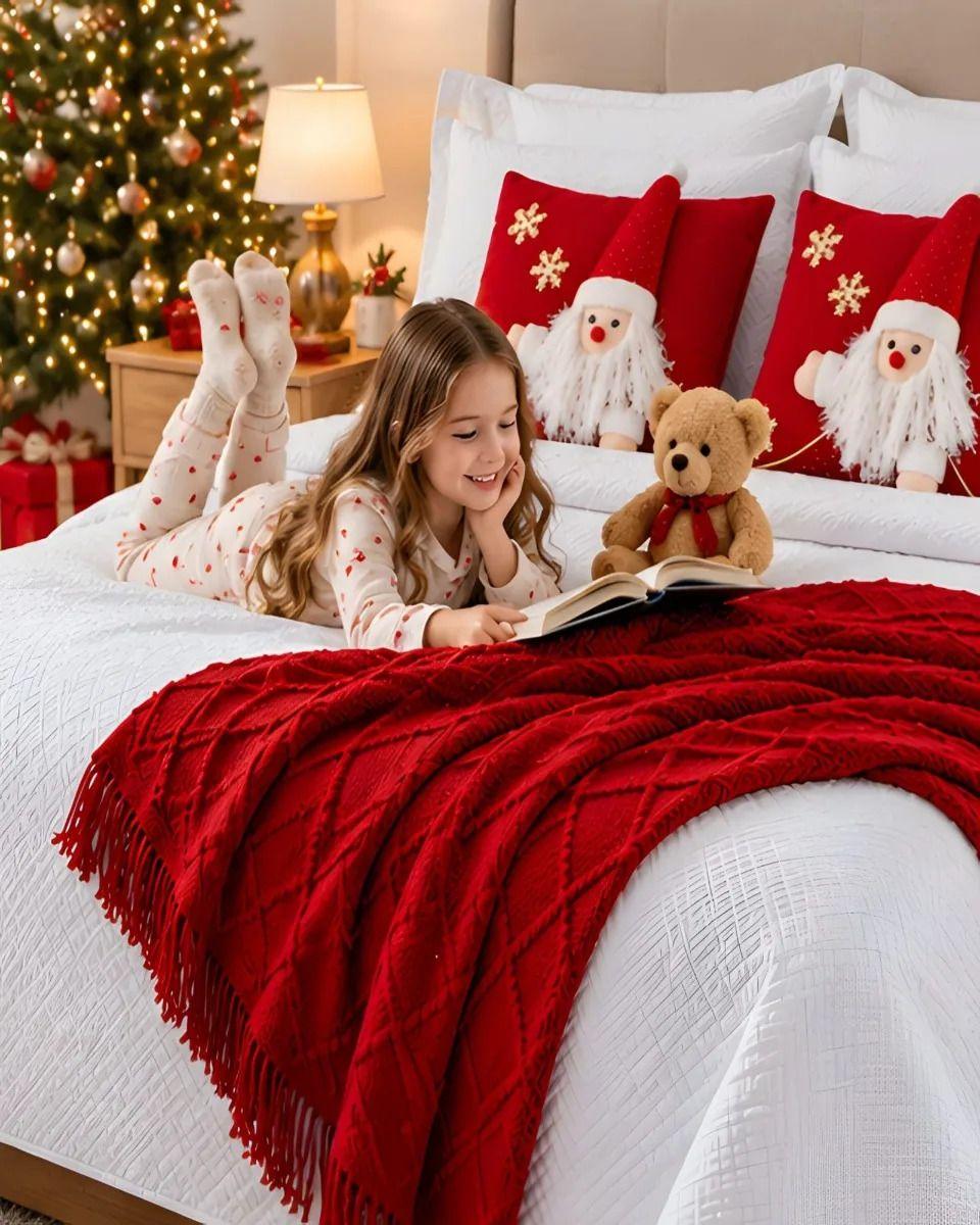 Cubrecama Texturizado Navideño con Manta King m30-2