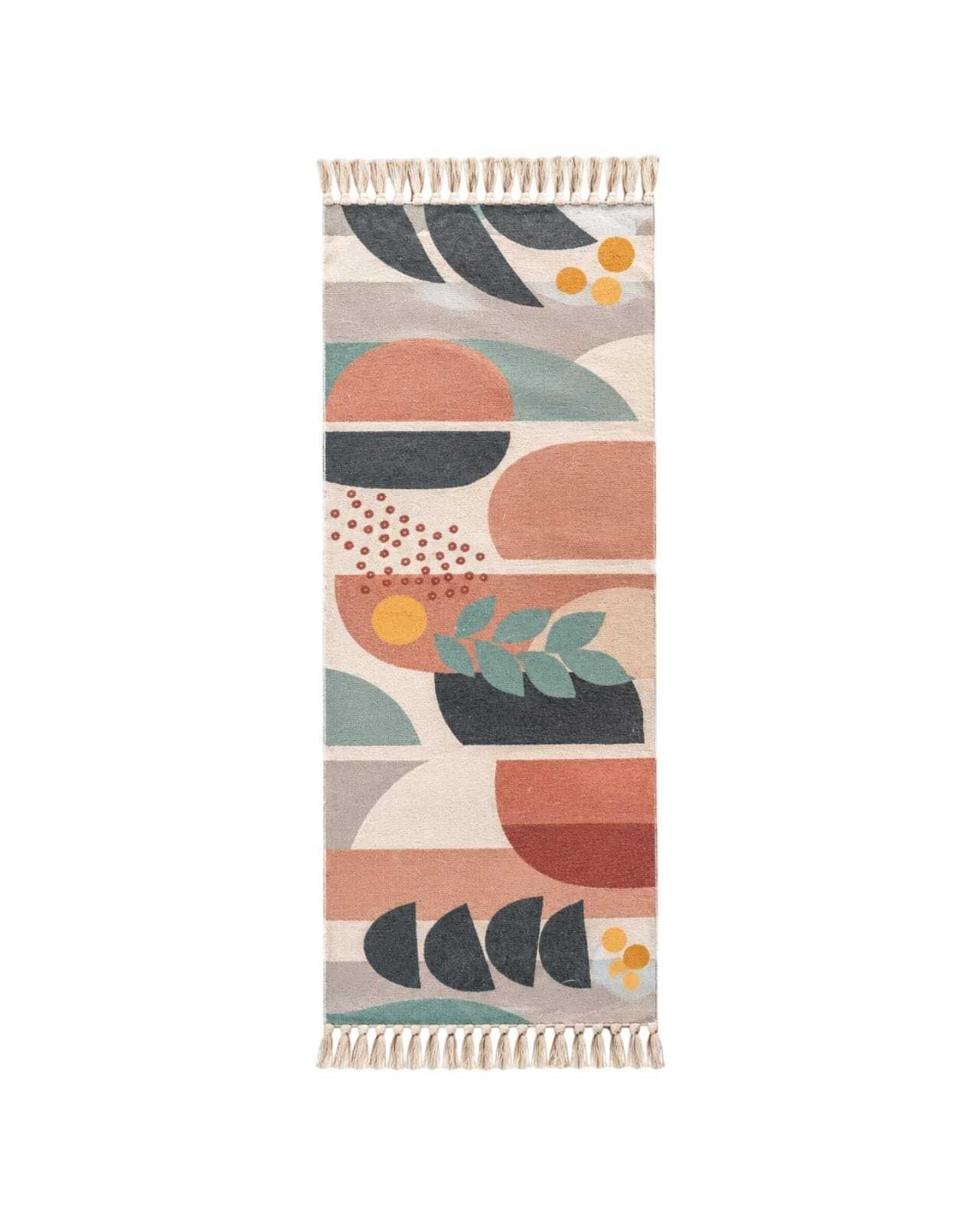 Set De 2 Alfombras De Pasillo 60x150 cm Estilo Bohemio con Flecos m7-5