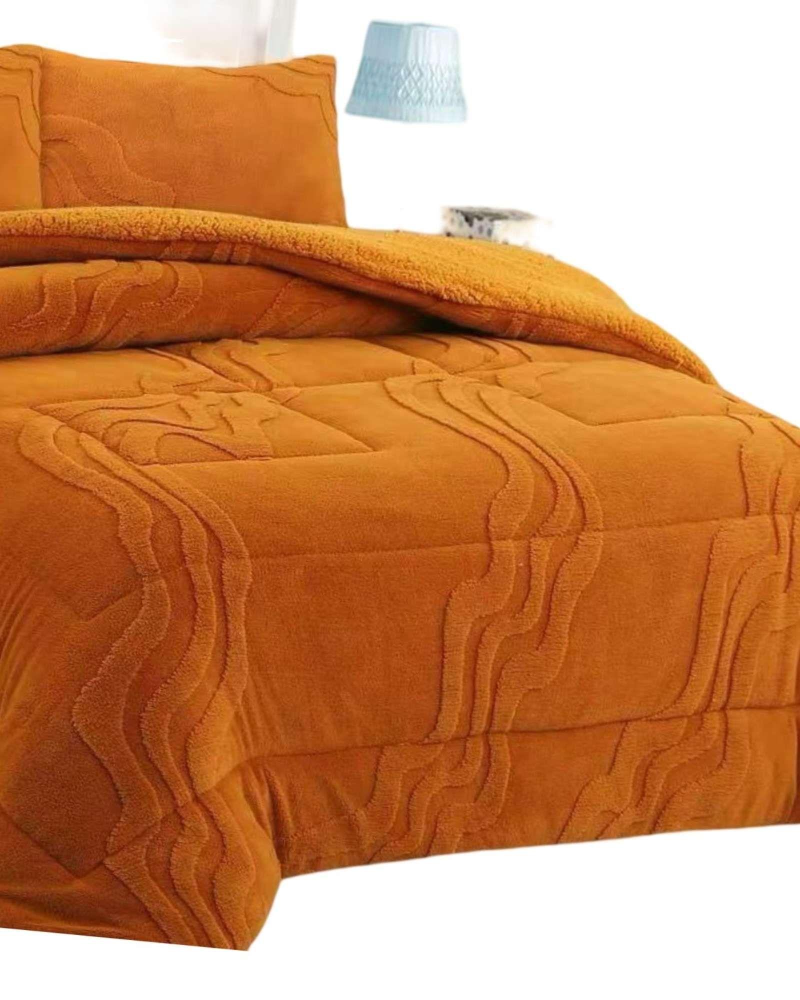 CUBRECAMA DISEÑO 2025 CON CHIPORRO SUPER KING 250 CM X 270 CM NARANJA *1-1