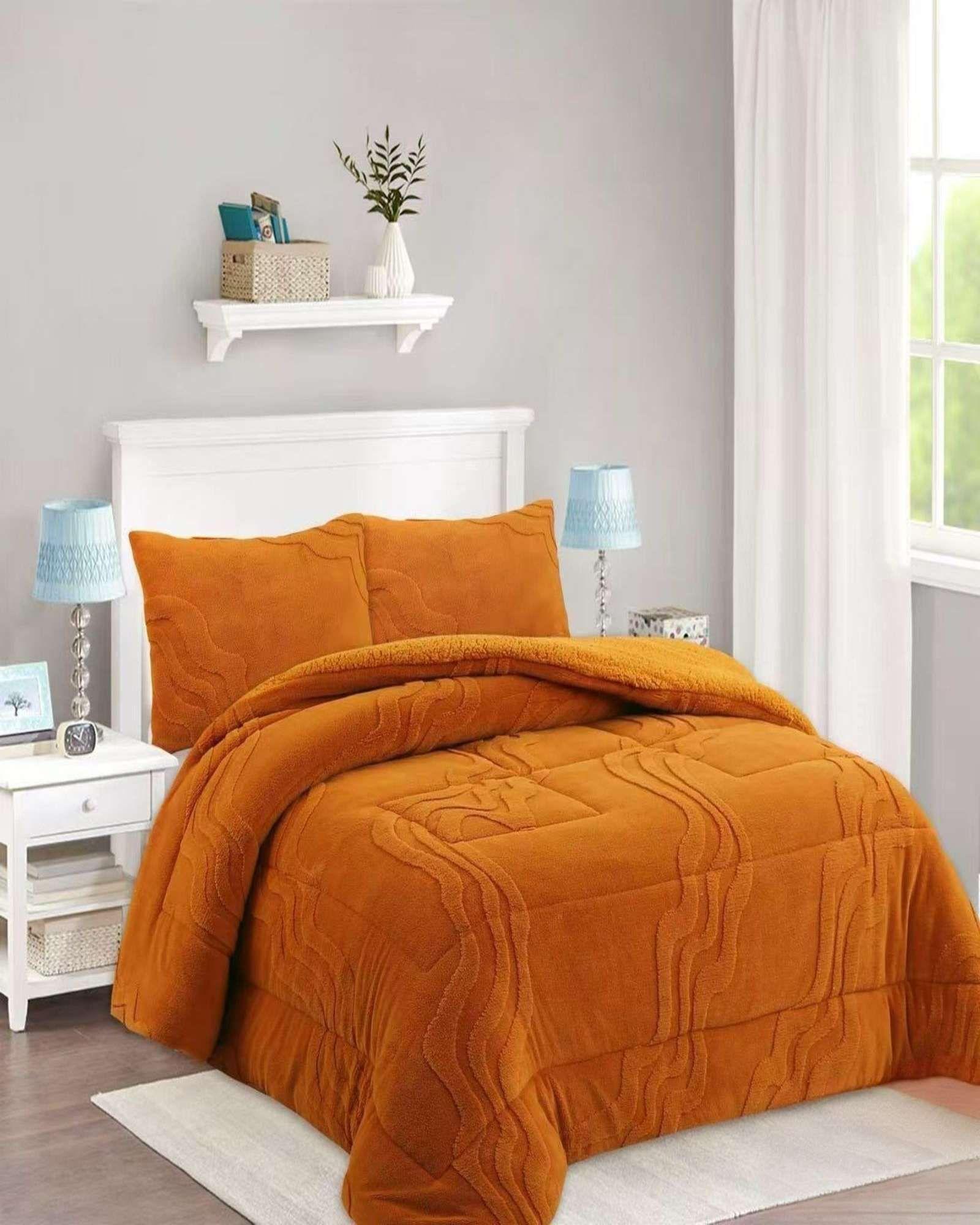 CUBRECAMA DISEÑO 2025 CON CHIPORRO SUPER KING 250 CM X 270 CM NARANJA *1-2