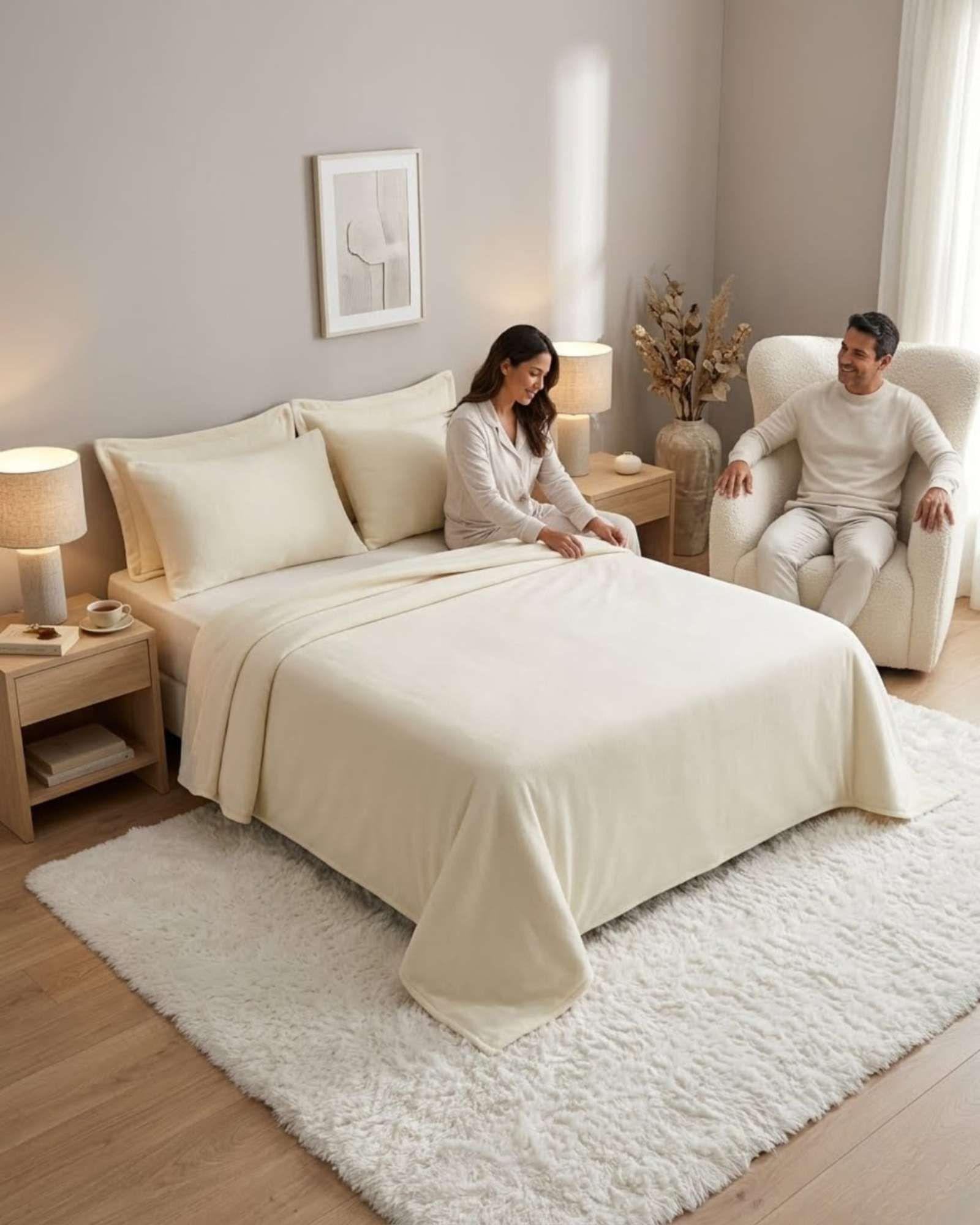 Juego De Sabanas De Polar Ultra Suave King m6-1
