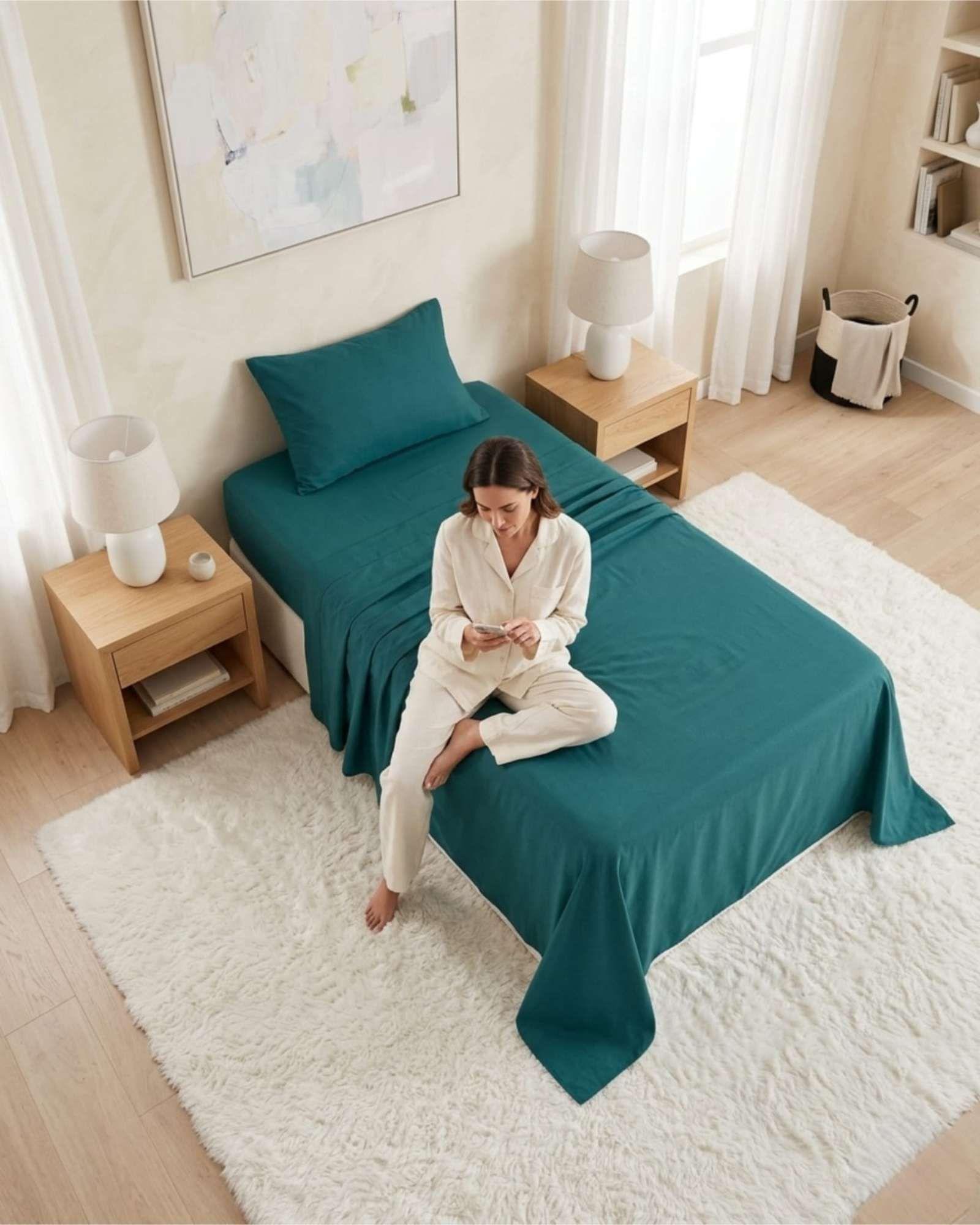 Set Sabanas Plaza y Media Con Almohada Rellena 4 Piezas A6-4