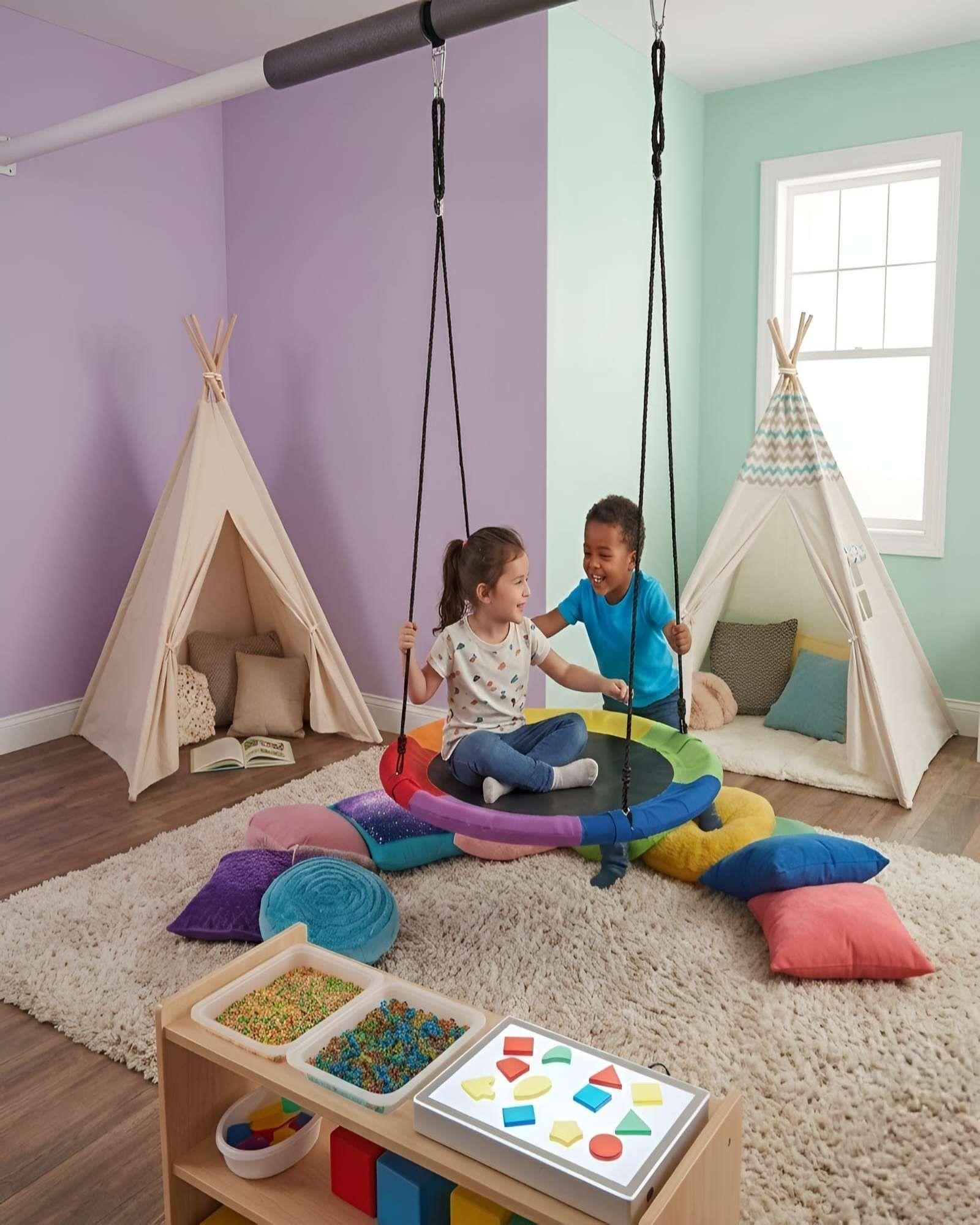 Columpio Nido Rainbow para Niños – Diversión Segura y Versátil-2