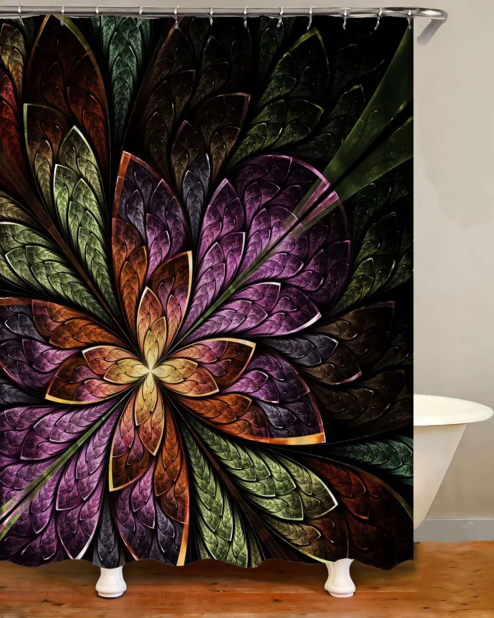 Cortina de Baño Tela Género + Forro Impermeable c23-2