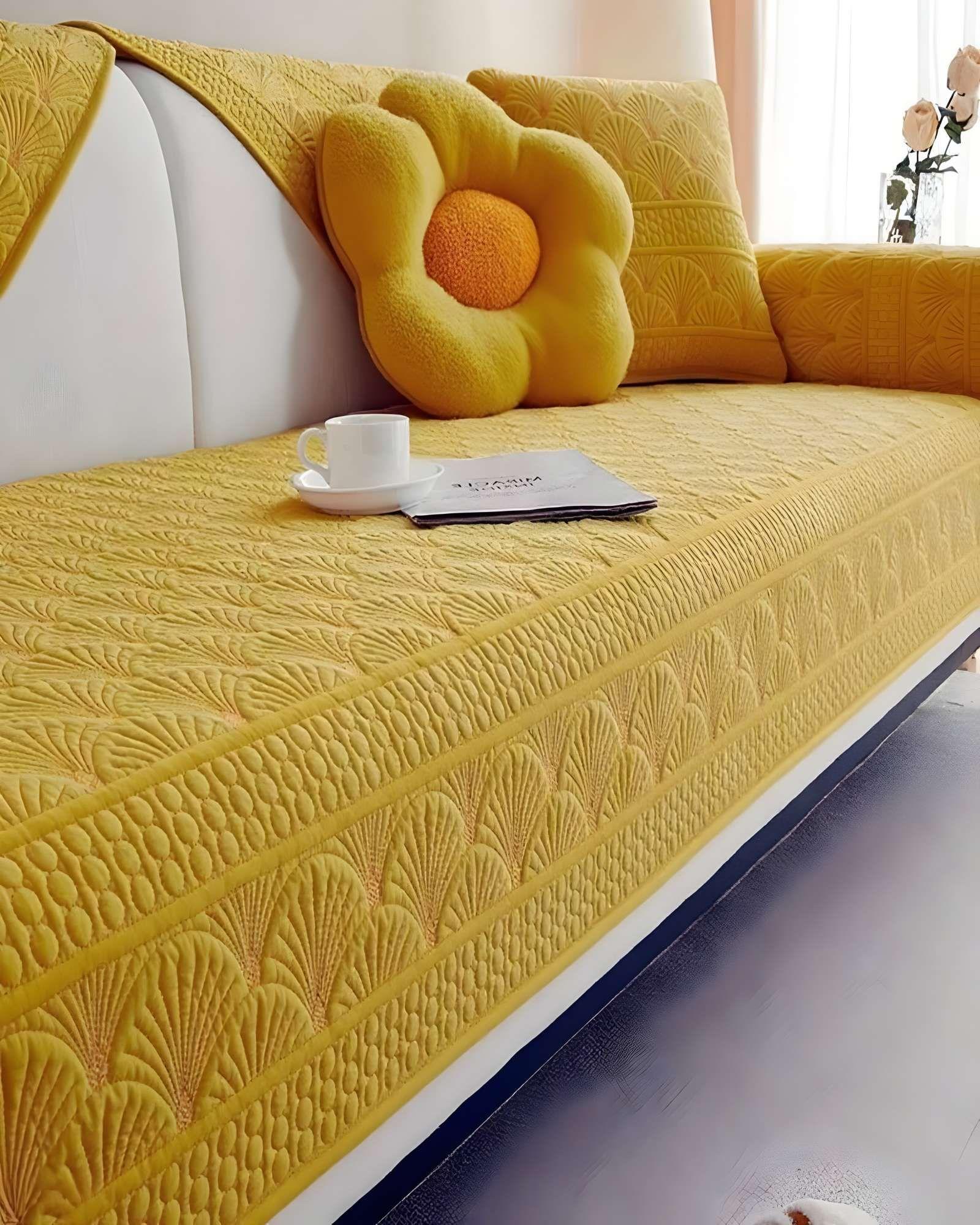 FUNDAS MAT PARA SOFA CON DISEÑO DE OSTRA AMARILLO-3