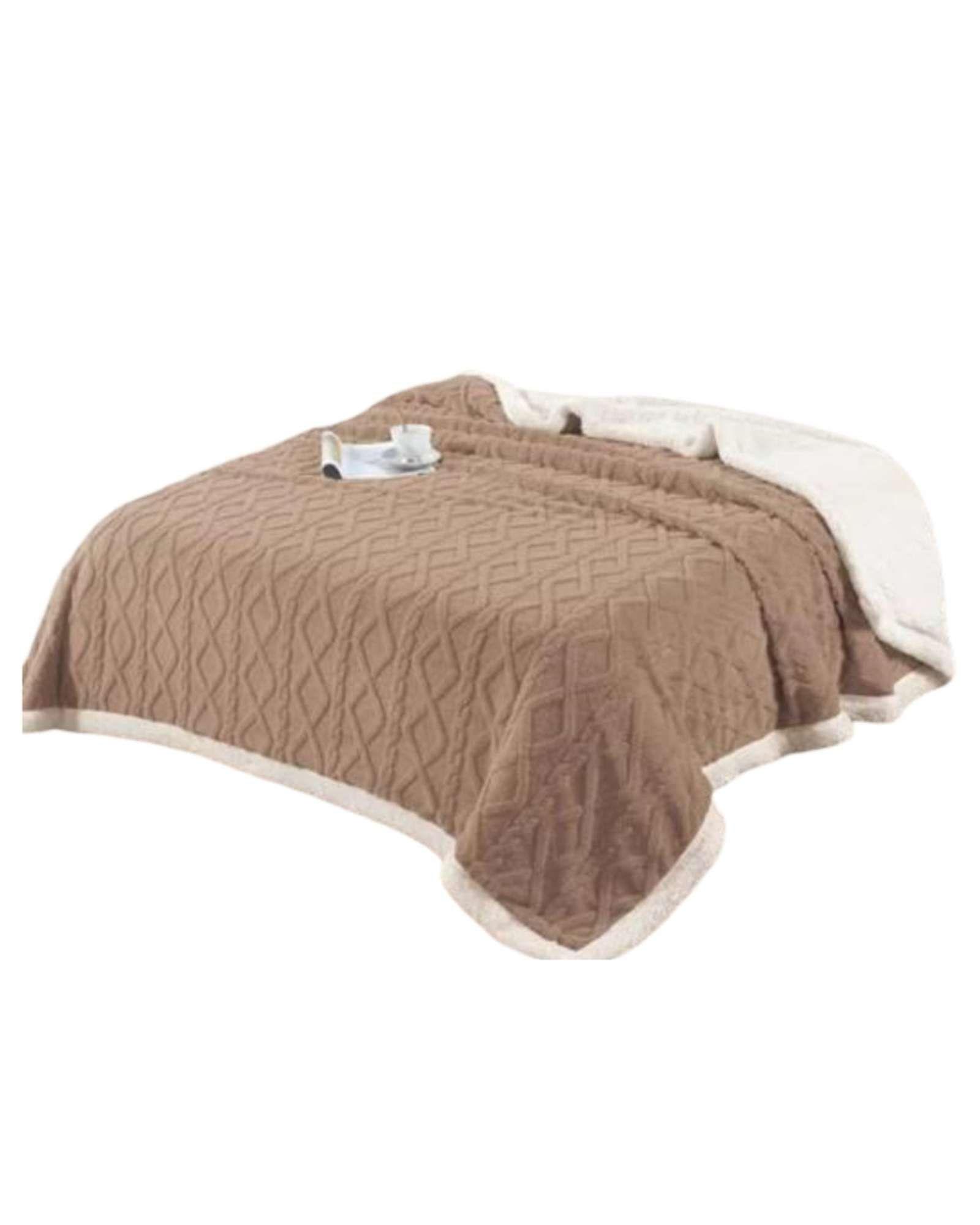 Frazada Manta Polar Sherpa Térmica King marron-0