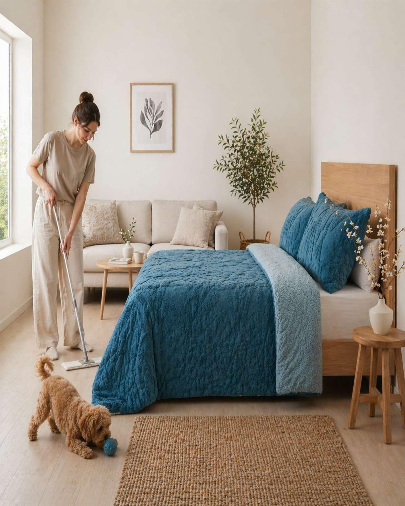 Cubrecama Sherpa Jacquard Deluxe 2 Plazas Diseño Relieve 1-4