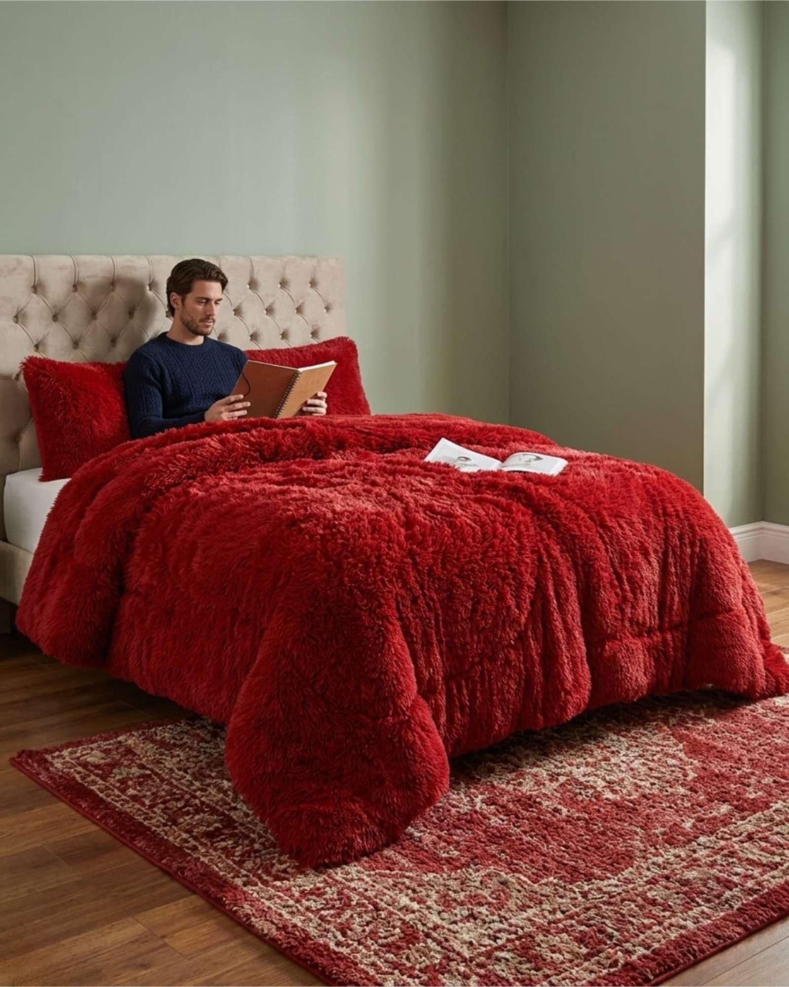 Cubrecama Peludo Plaza y media Pelo Largo con Chiporro 02-4