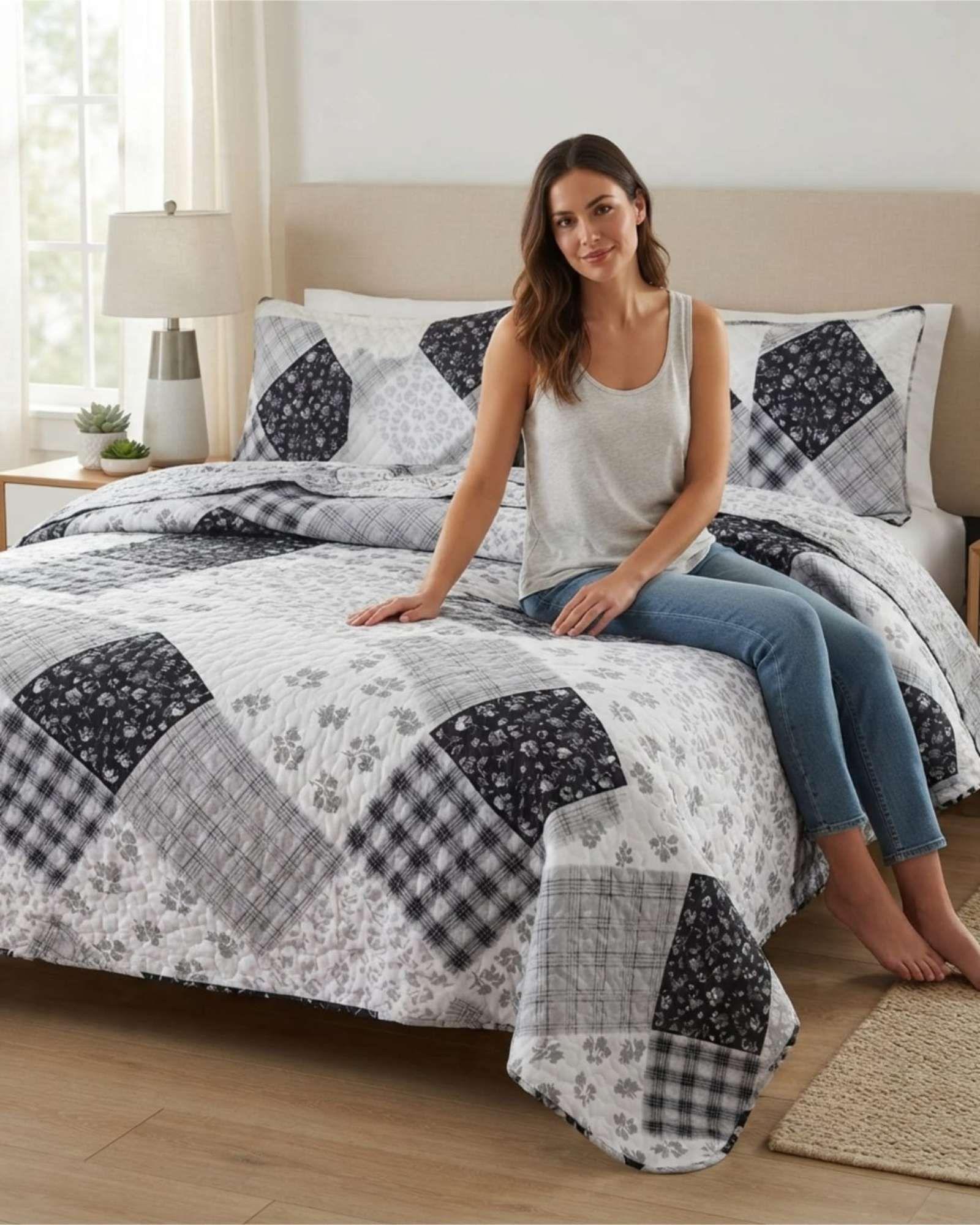 Quilt De Verano Mas Almohadas Textura Ultra Suave King m16-1