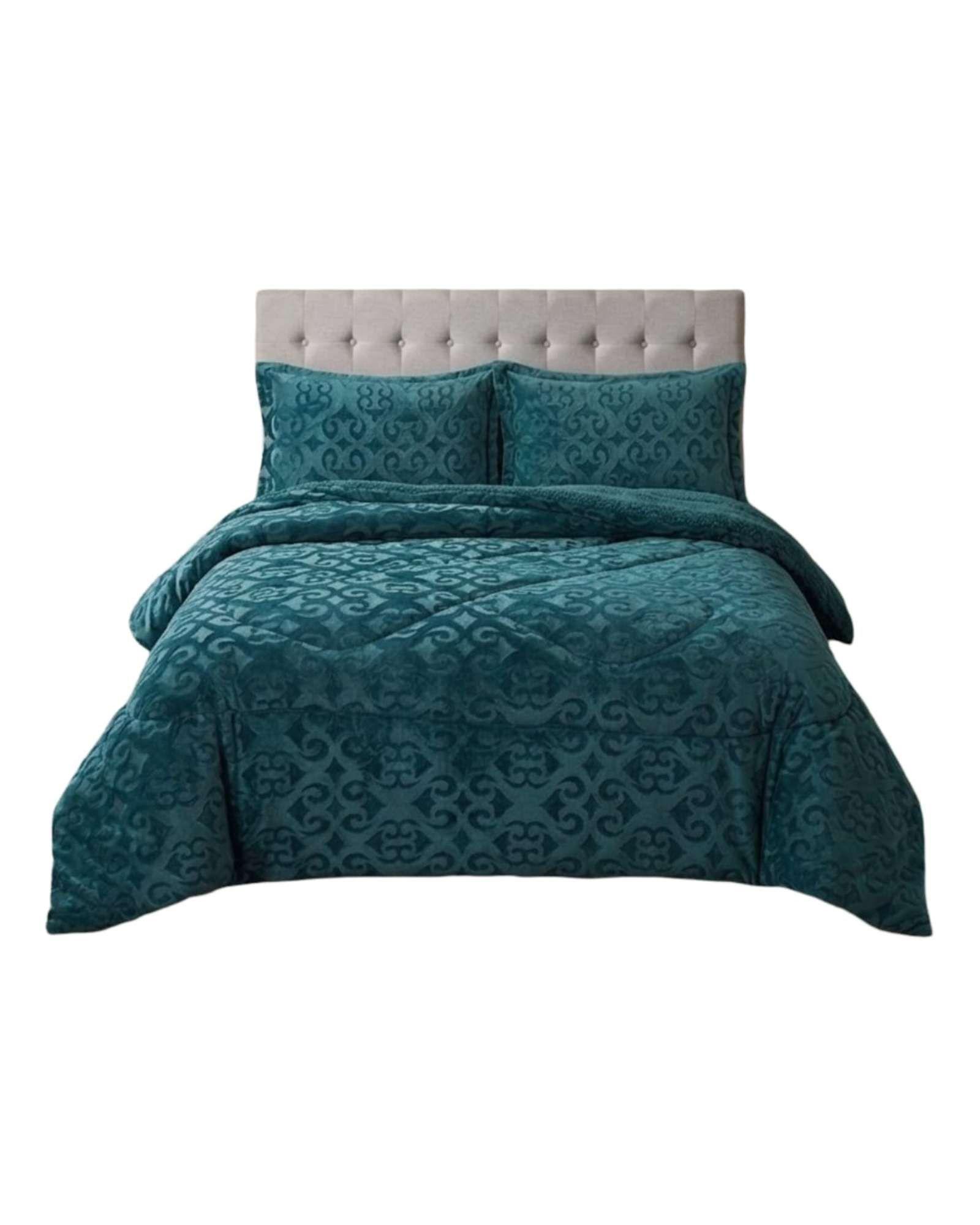"Plumón Chiporro 2 plazas con Relieve "El favorito para tu invierno" verde-0