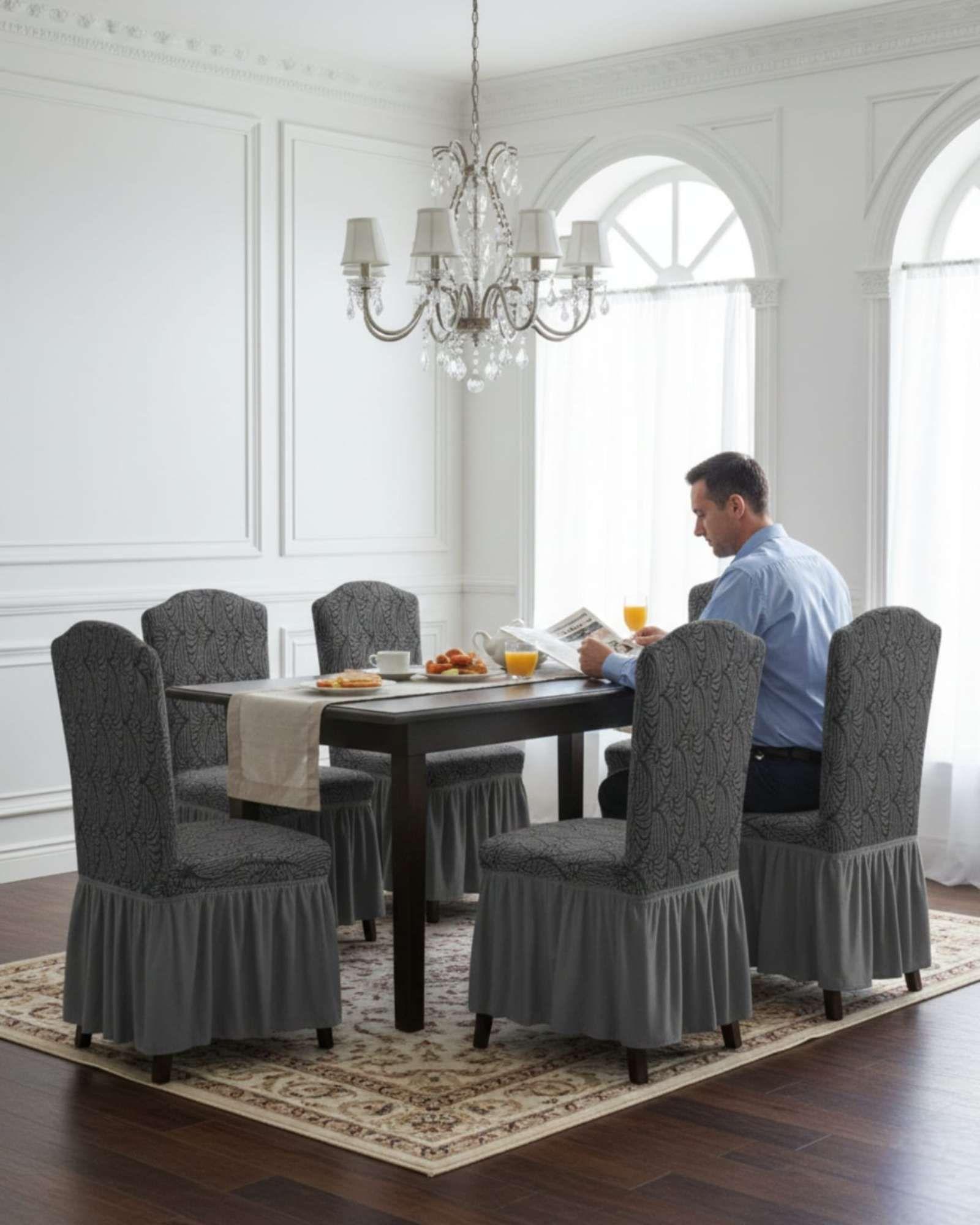 JUEGO DE 6 FUNDAS DE SILLA TEJIDO 3D M4-4