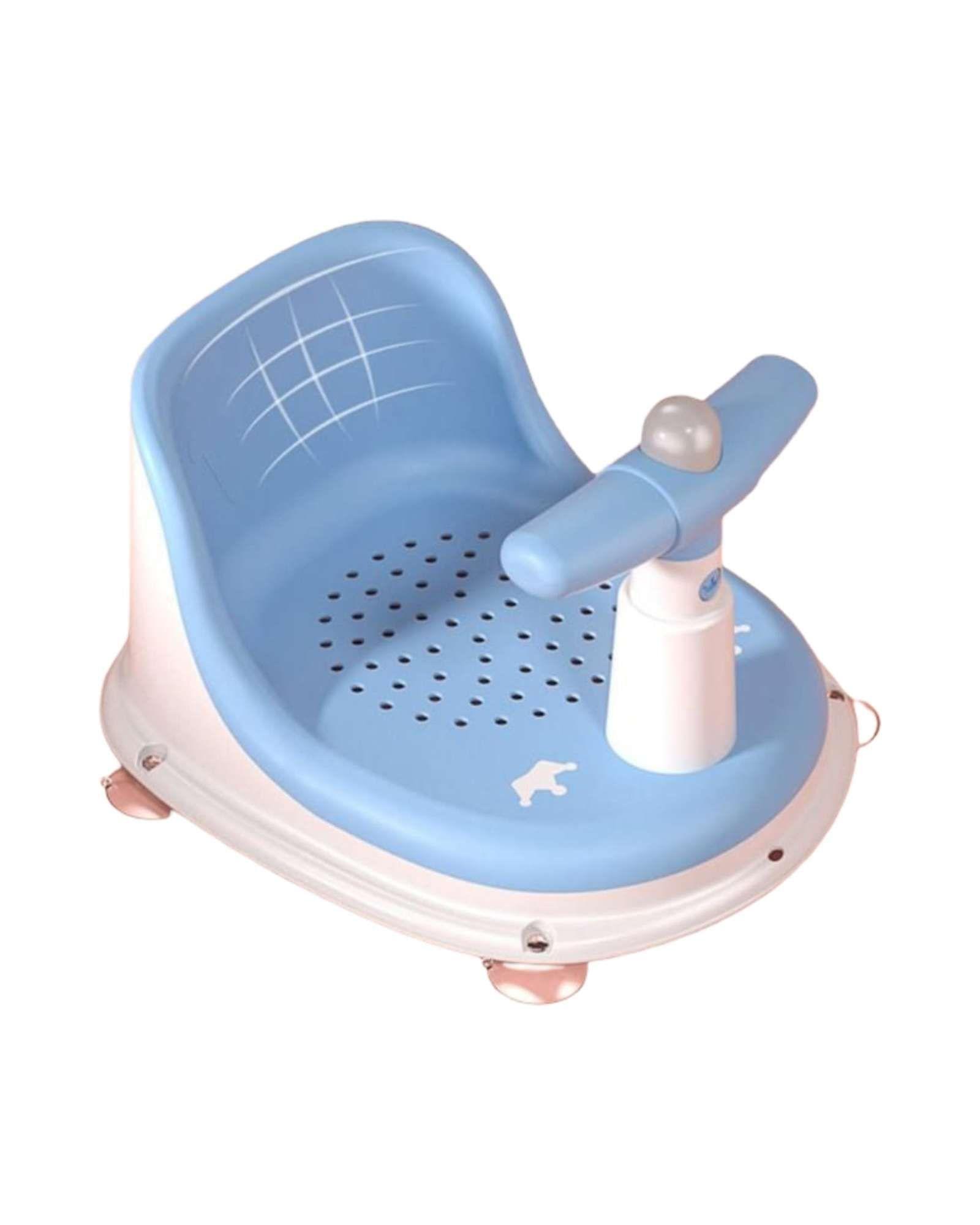 Silla De Baño Para Bebe Con Sonidos Y Manubrio Didáctico color azul-4