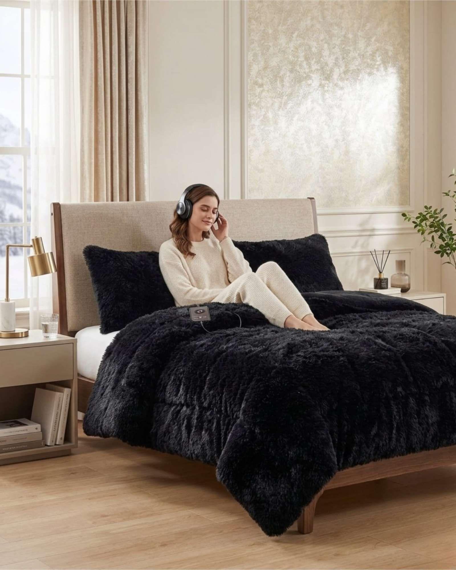 Cubrecama Peludo Plaza y media Pelo Largo con Chiporro 01-2