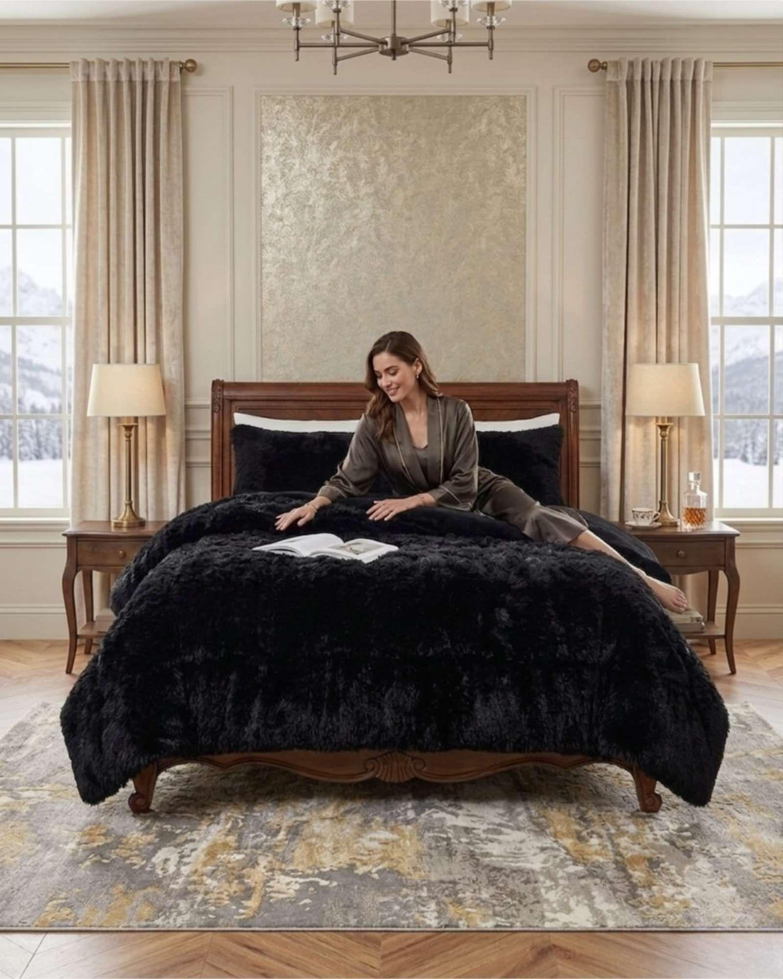 Cubrecama Peludo Plaza y media Pelo Largo con Chiporro 01-3