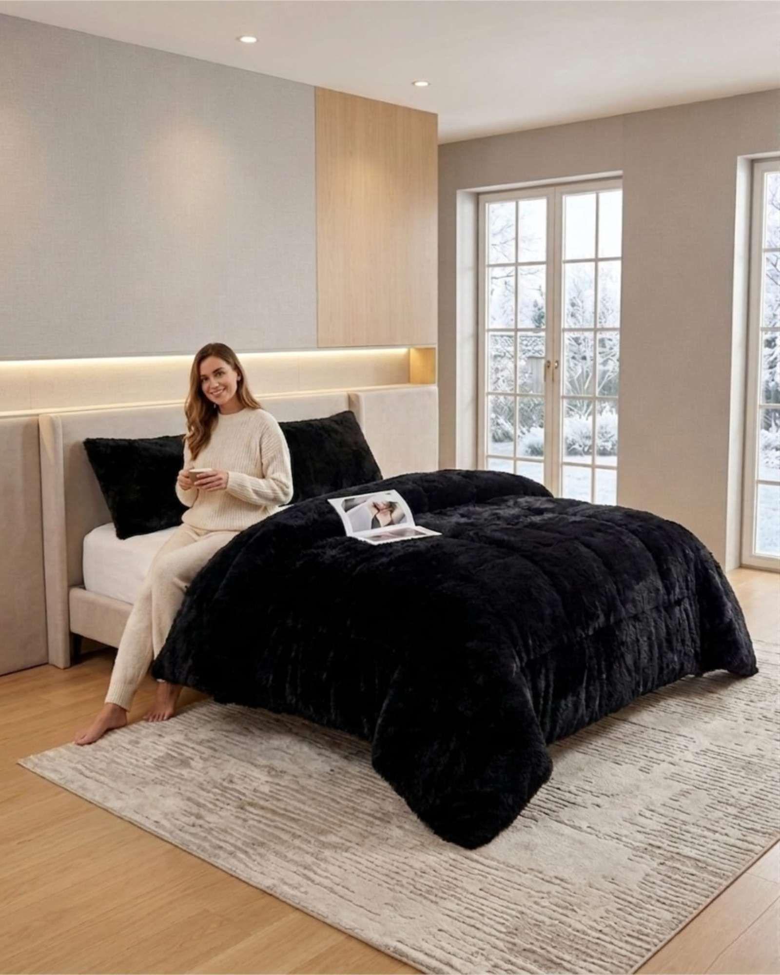 Cubrecama Peludo Plaza y media Pelo Largo con Chiporro 01-4