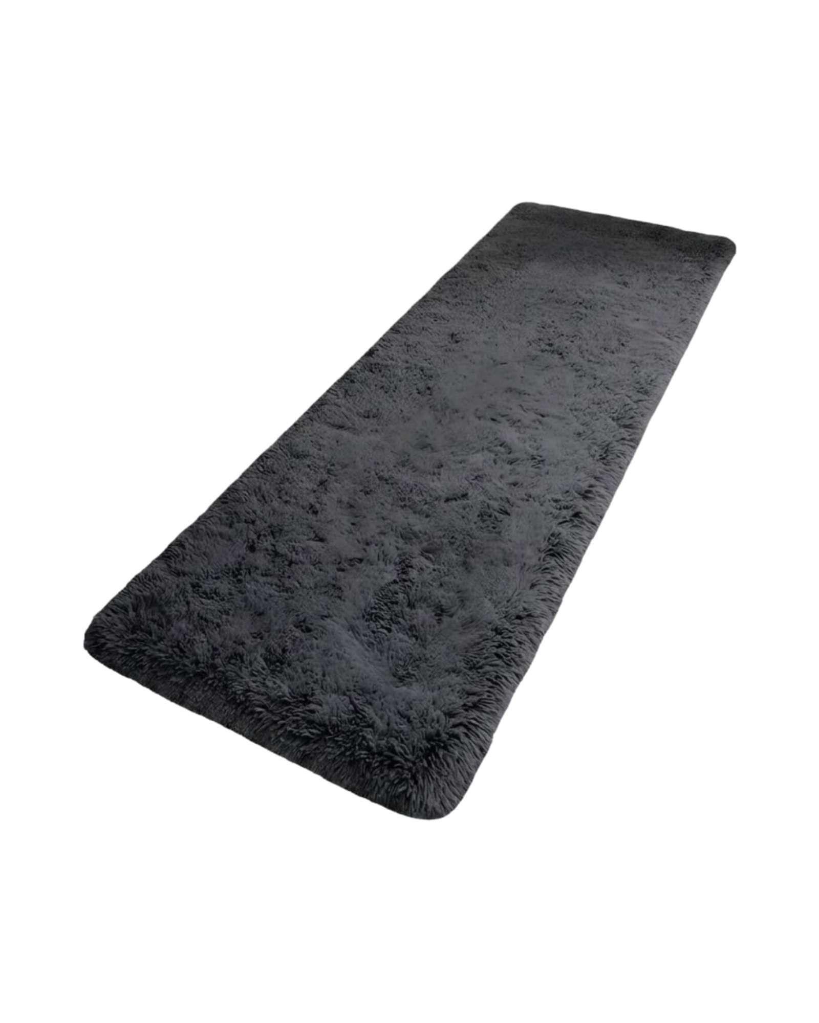 Set de 2 Alfombra Pasillera Shaggy 70x150 cm Pelo Largo gris-2