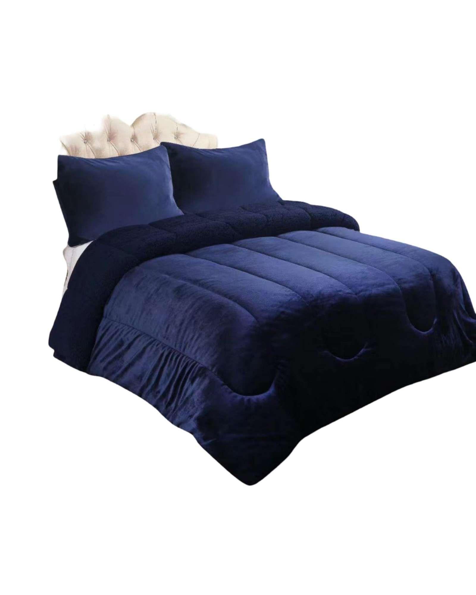 Cubrecama de Plush con Chiporro Diseño Ondas king / Super king azul-2