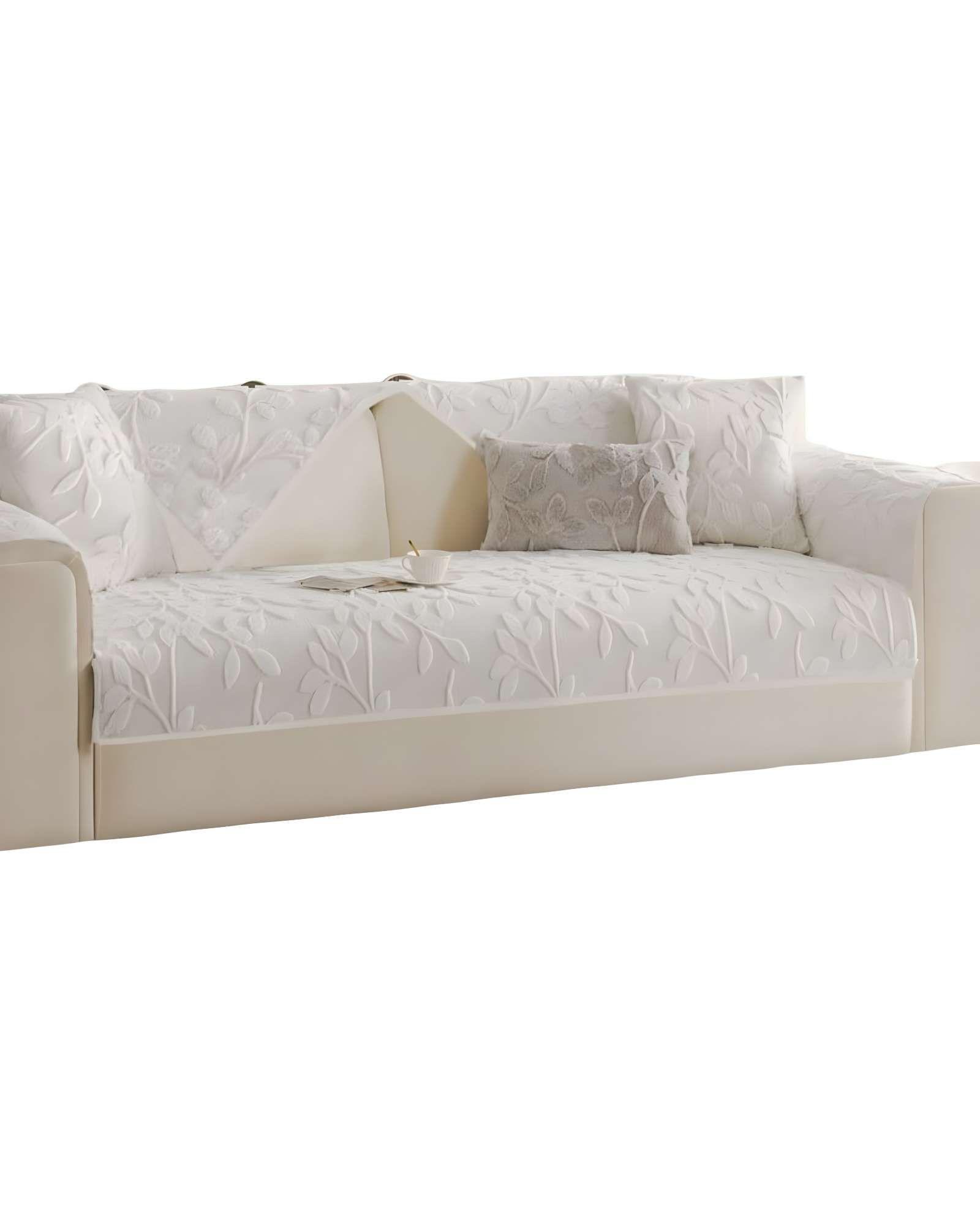 FUNDAS MAT PARA SOFA CON DISEÑO HOJAS BLANCO-0