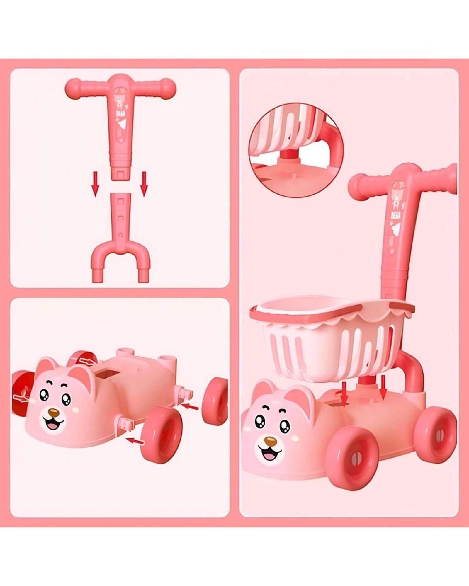 CARRO ANDADOR CORREPASILLO DE BELLEZA BEAR CAR 39X12CM-2