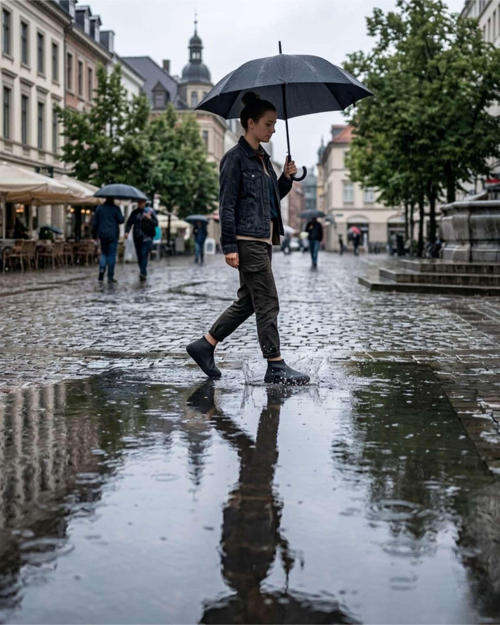Fundas De Silicona Para Zapatos Lluvia Y Barro Talla M Negro-2