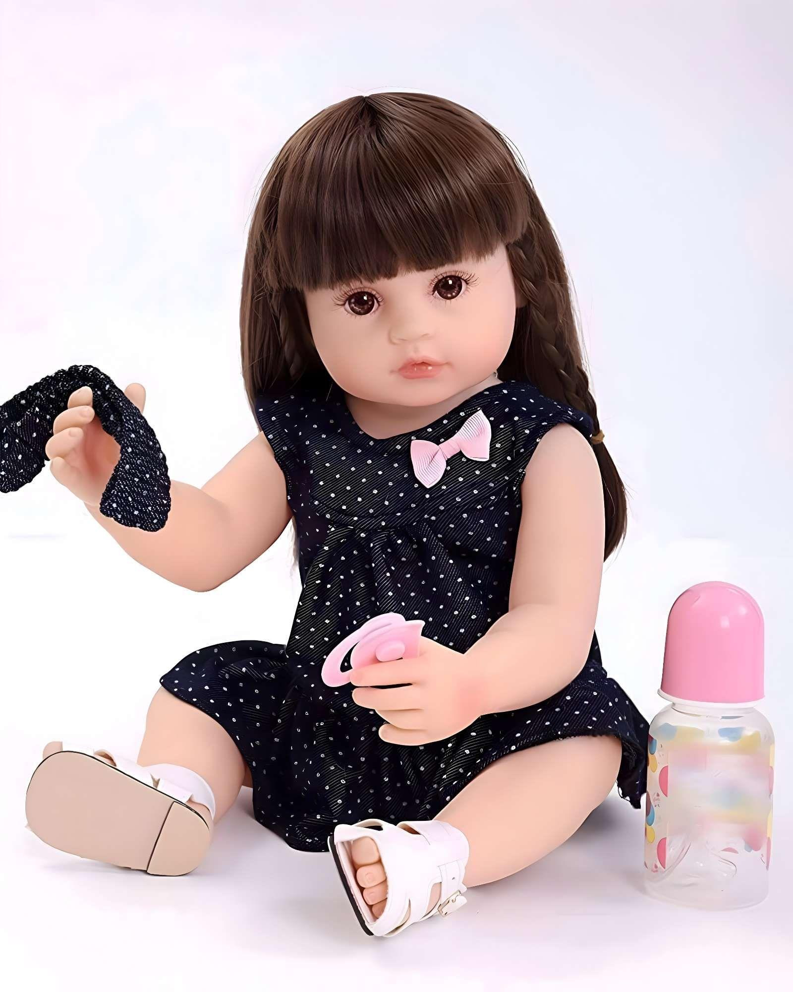 Muñeca infantil bebé realista silicona azul -2