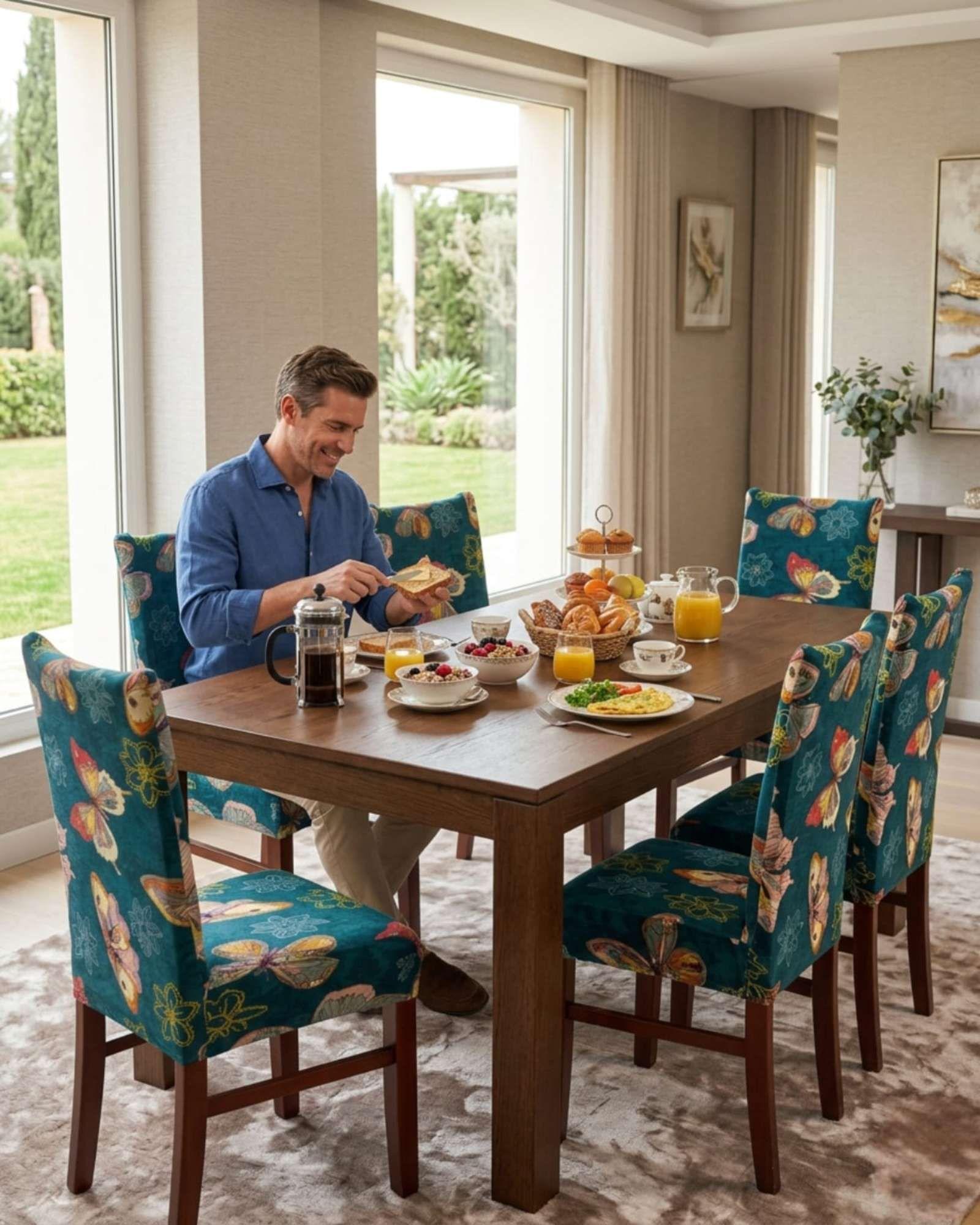 JUEGOS DE 6 FUNDAS PARA SILLAS  CON DISEÑO ELASTICO M3-4